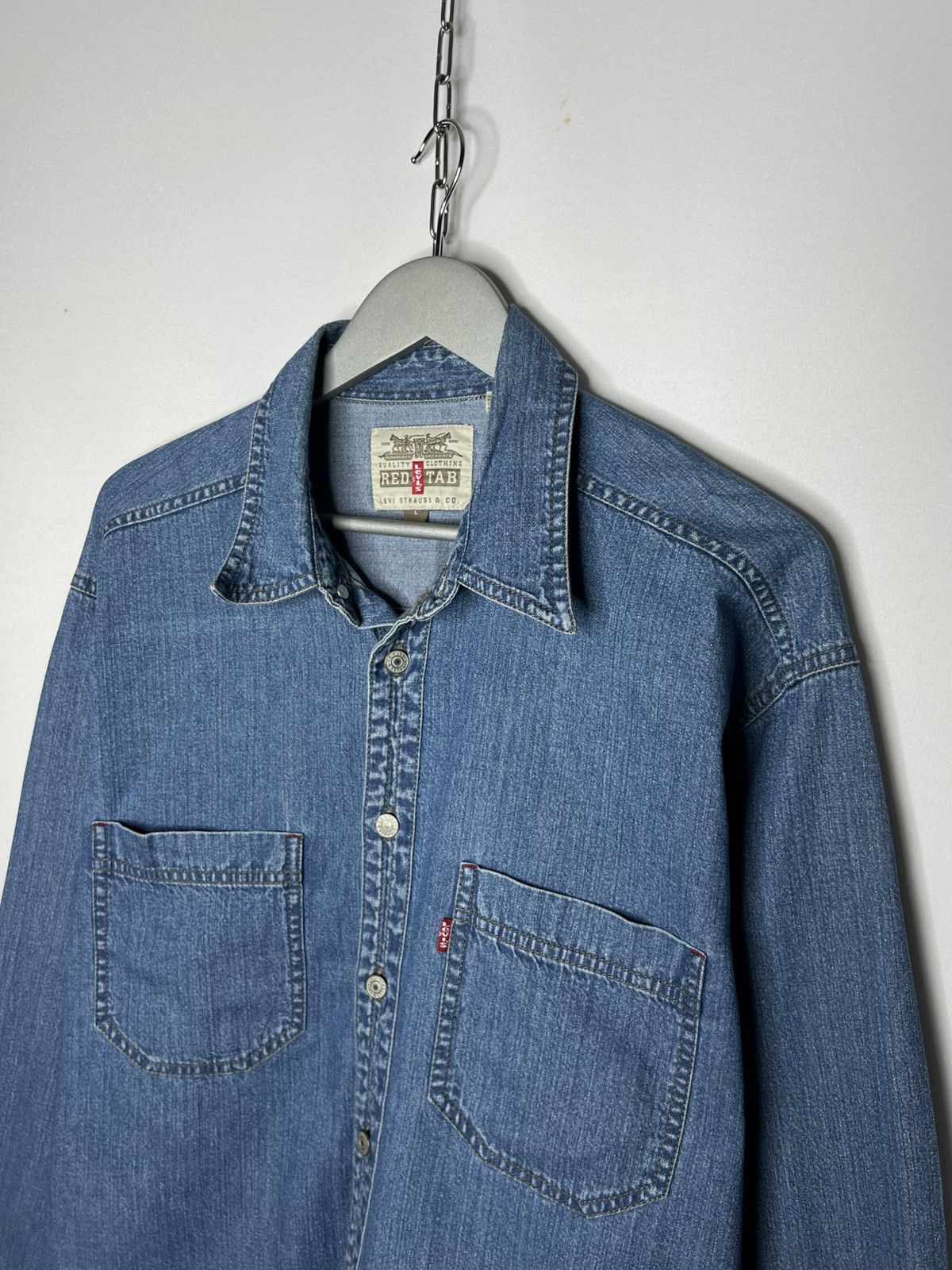 Levi's Levi’s Red Tab Denim Shirt Long Sleeve Rare Size US L / EU 52-54 / 3 - 3 Thumbnail