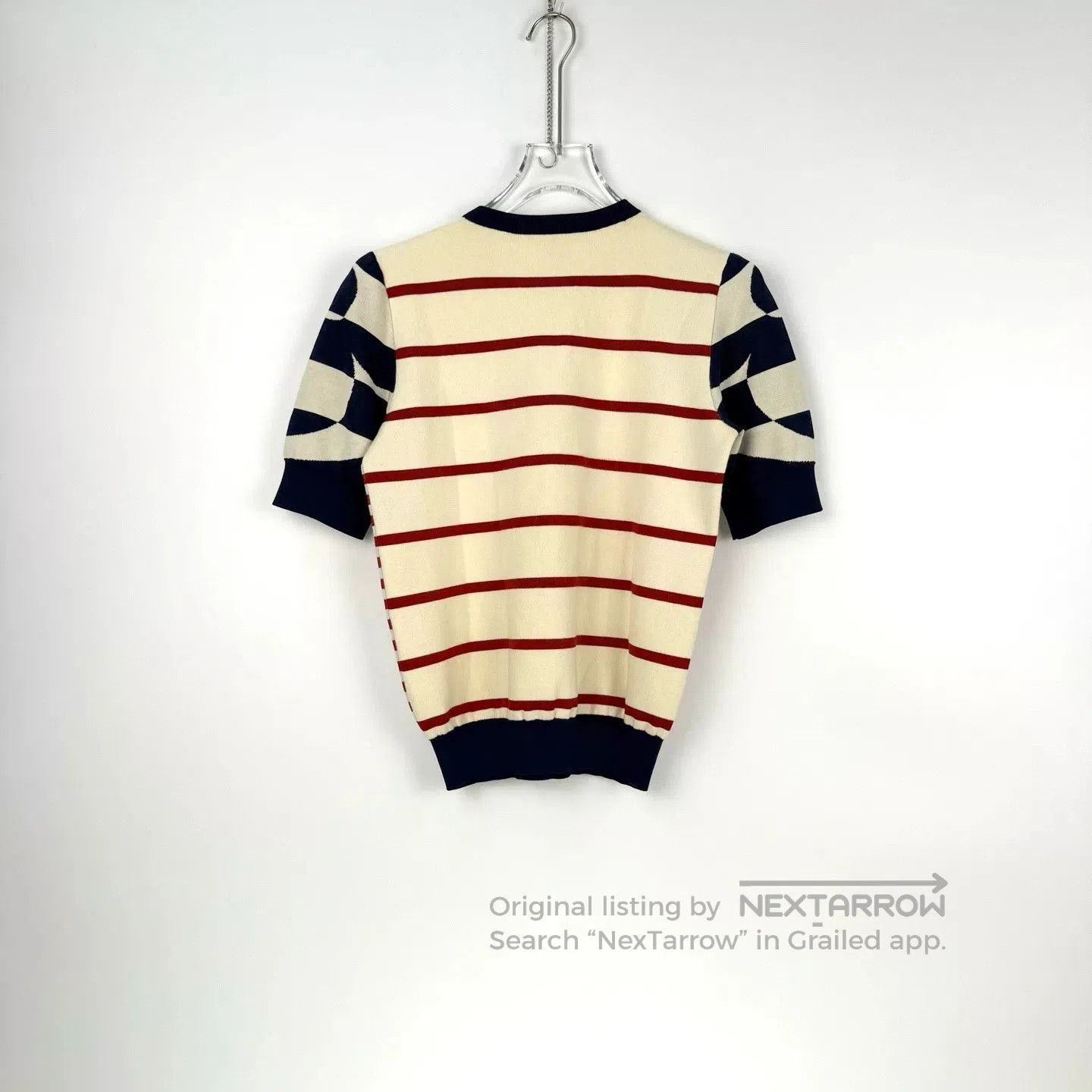 Louis Vuitton LV Red Blue White Stripe Logo Knit Top. Size US M / EU 48-50 / 2 - 4 Thumbnail
