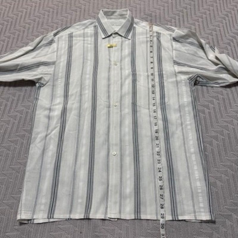 Other Daniel Sawyer Sport cream striped linen button down size M Size US M / EU 48-50 / 2 - 9 Thumbnail