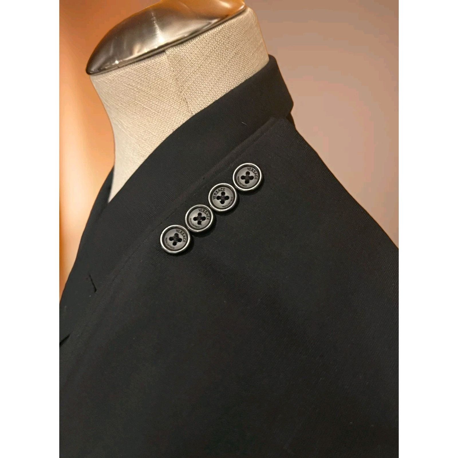 Versace Versace Collection by Gianni Versace Black Blazer Size 40 US Size 40R - 2 Thumbnail