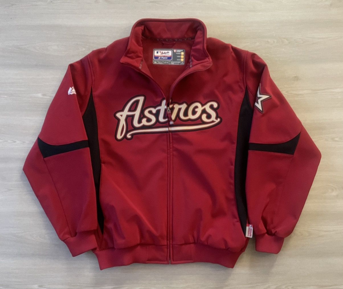 Hypebeast × Majestic × Vintage Vintage Houston Astros Therma Base Jacket Mens XL Size US XL / EU 56 / 4 - 1 Thumbnail