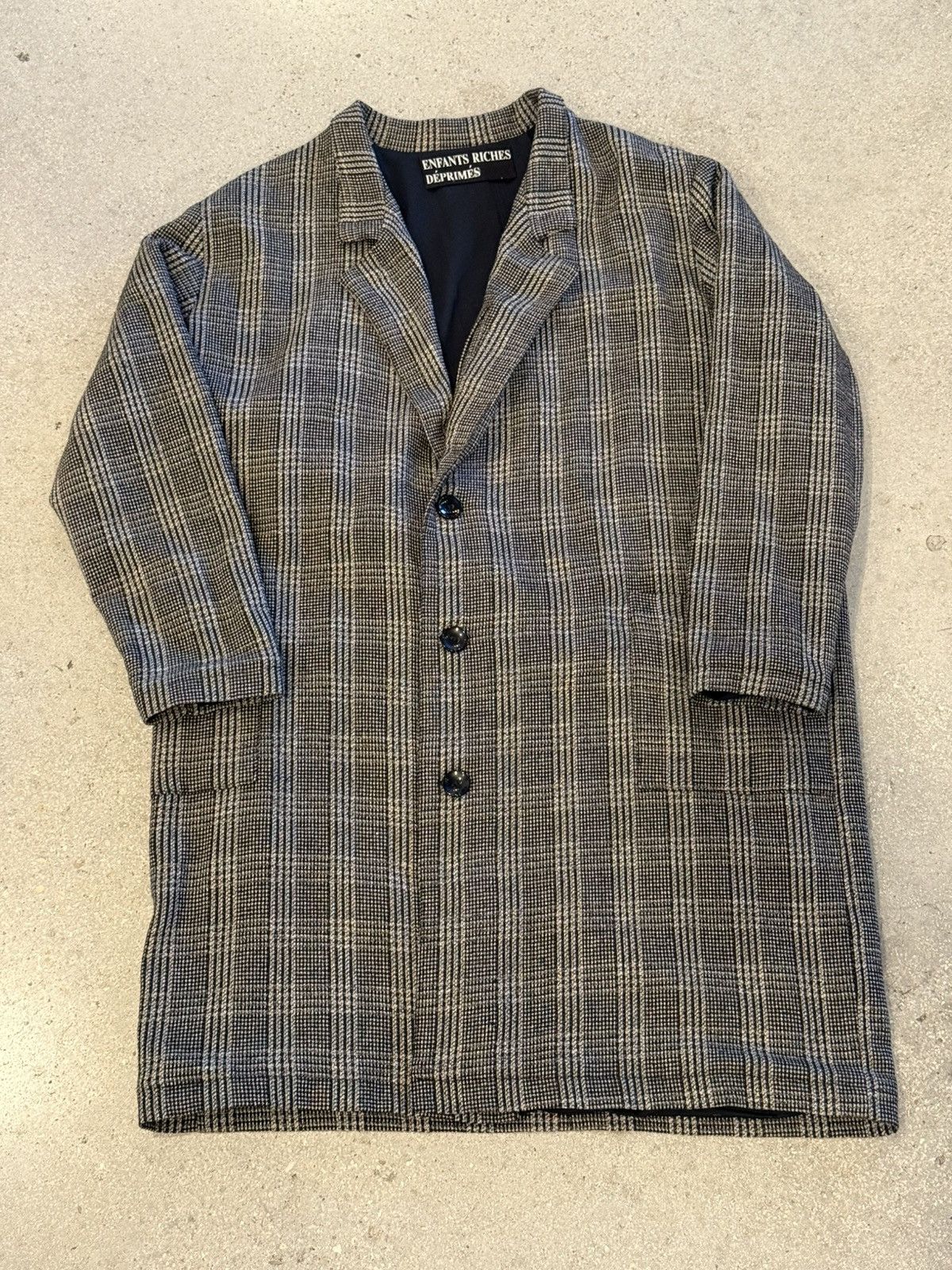 Enfants Riches Deprimes ERD Prozac Memories Checkered Printed Wool Coat Size US L / EU 52-54 / 3 - 10 Thumbnail