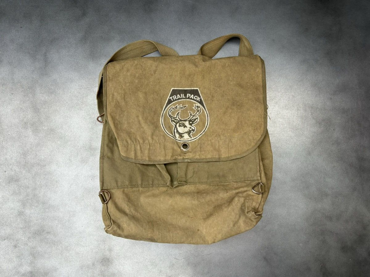 Vintage True Vintage Canvas Bag Trail Pack Boy Scout Army Backpack Size ONE SIZE - 10 Thumbnail