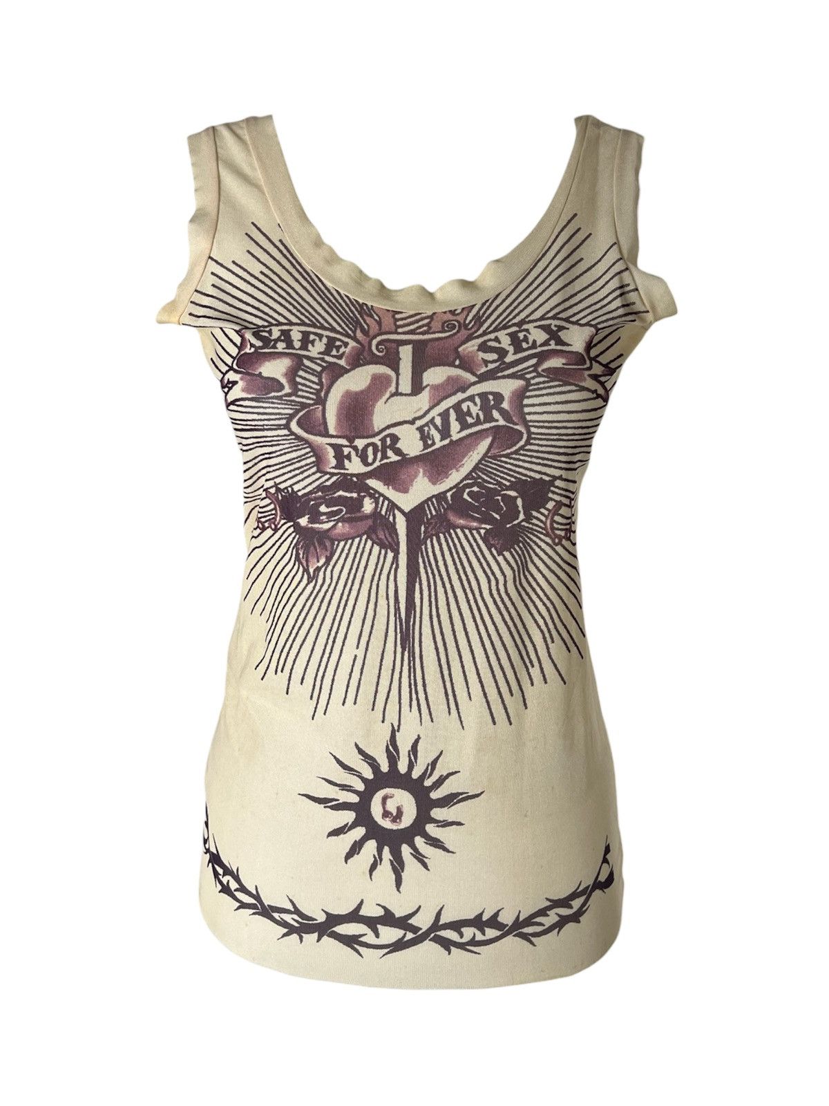 Jean Paul Gaultier SS96 Jean Paul Gaultier Safe Sex Forever Mesh Tattoo Tanktop Size US S / EU 44-46 / 1 - 1 Thumbnail