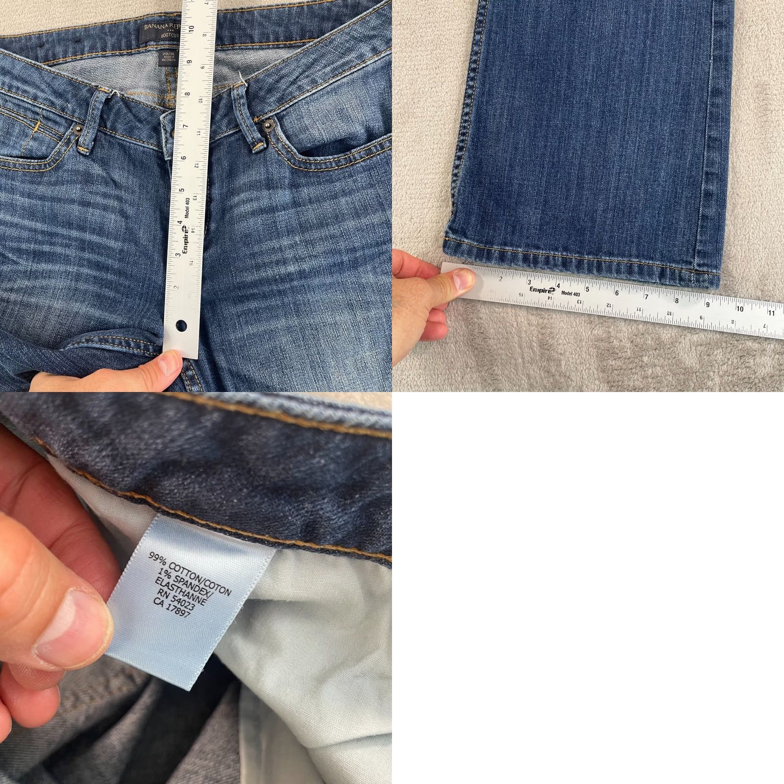 Banana Republic Banana Republic Jeans Women 30x35 Blue Denim Bootcut 5-Pocket Pockets Flap N/A Denim Vintage No Size 30" / US 8 / IT 44 - 8 Thumbnail