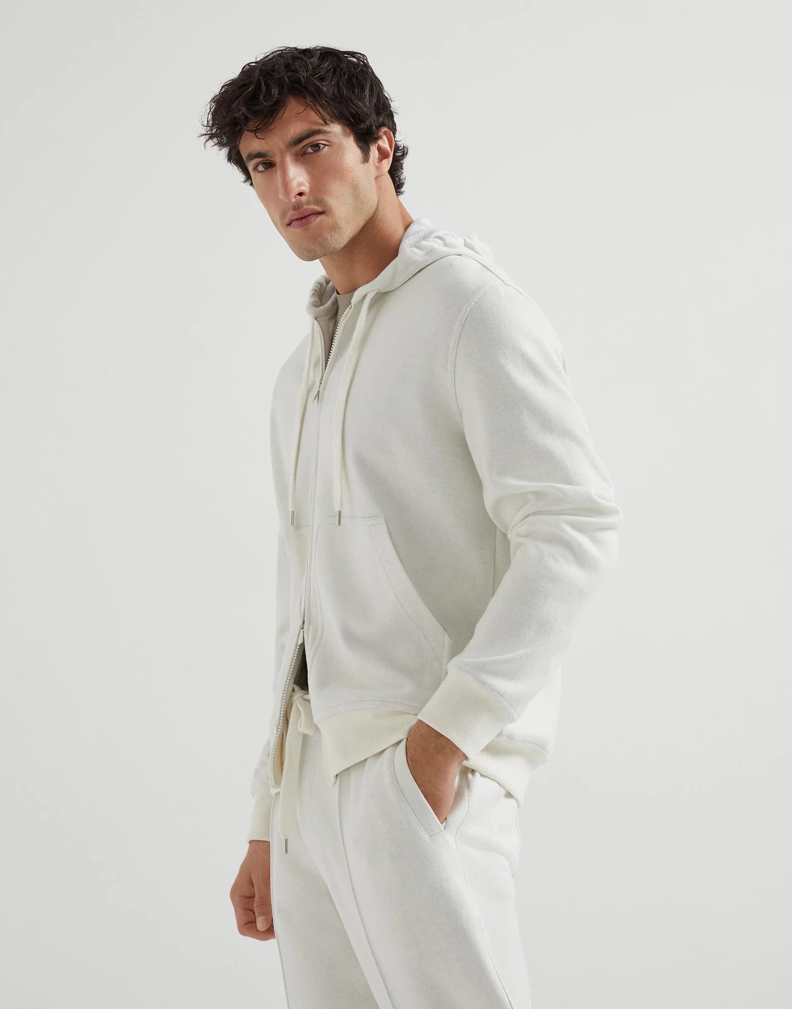 Brunello Cucinelli o1w1db10326 Cardigan Sweatshirt in Open White Size US XXL / EU 58 / 5 - 1 Thumbnail