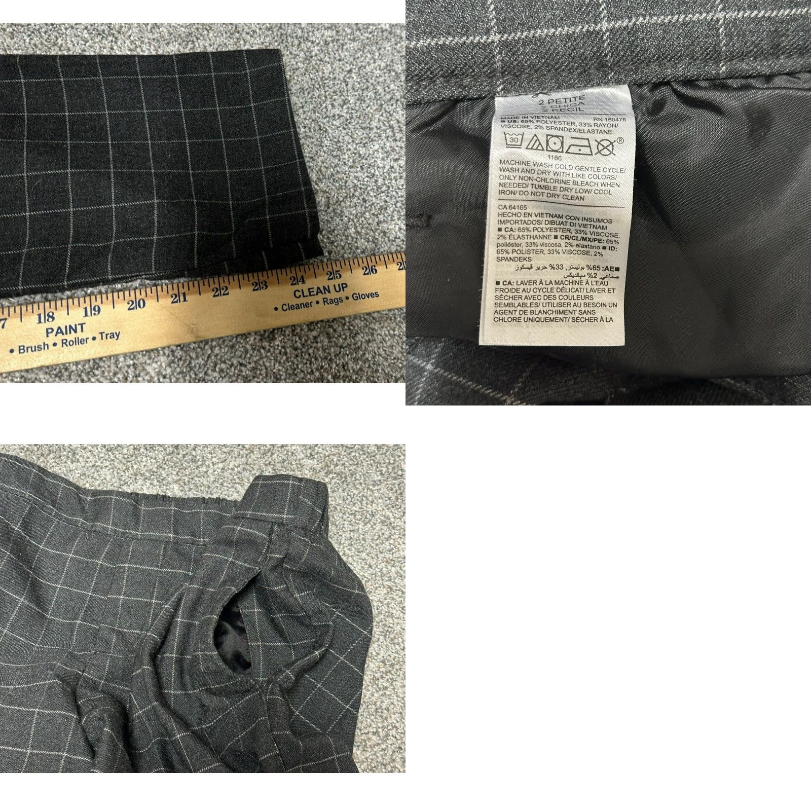 Old Navy Old Navy Pants Petite Size 2 Office Academia Preppy Plaid Windowpane Check Dress Pants Straight Leg Womens Size 26" / US 2 / IT 38 - 8 Thumbnail