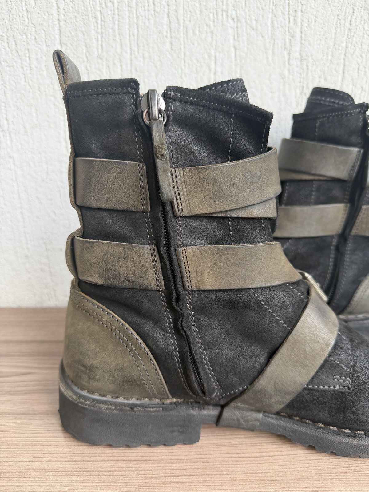 Diesel Y2K 🕷️Blistered leather wrap buckle boots Size US 10 / EU 43 - 16 Thumbnail