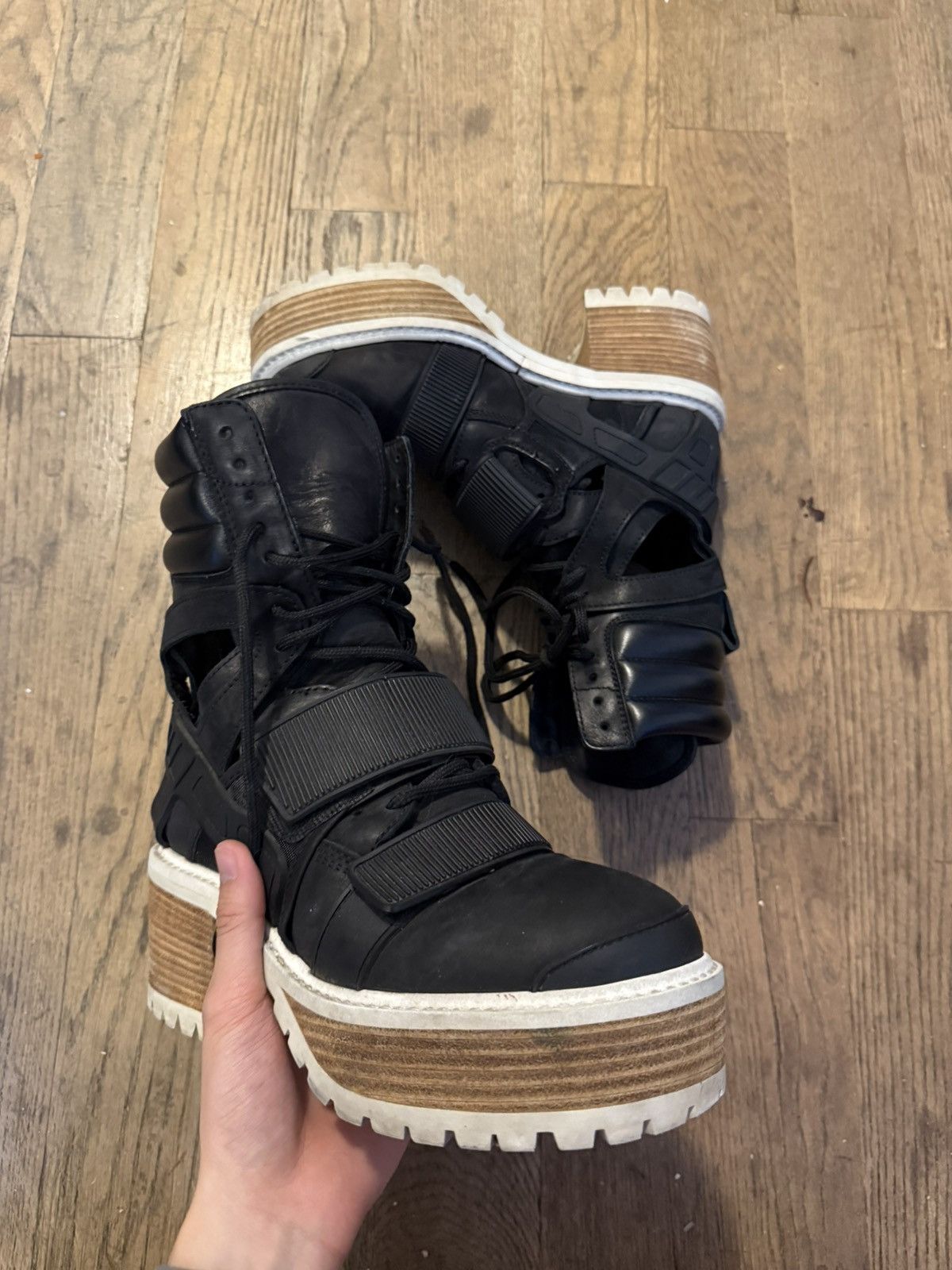 Hood By Air Avalanche Heel Shoes Boots Size 37 in Black, Men's