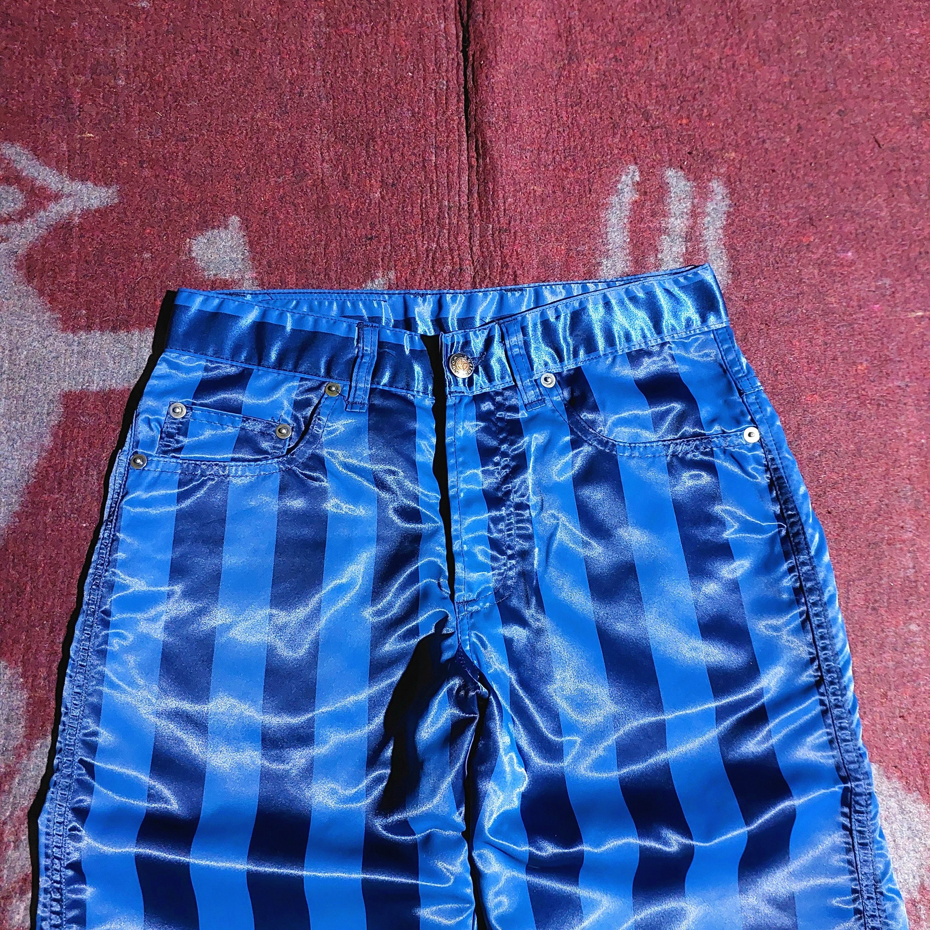 Dexter Wong 90's Dexter Wong UK blue stripe nylon pants Size US 28 / EU 44 - 4 Thumbnail