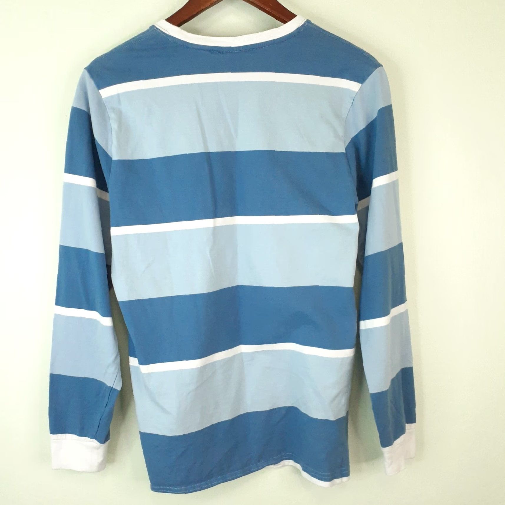 Huf HUF Worldwide Long Sleeve Striped T-Shirt Mens Medium Blue Size US S / EU 44-46 / 1 - 3 Thumbnail