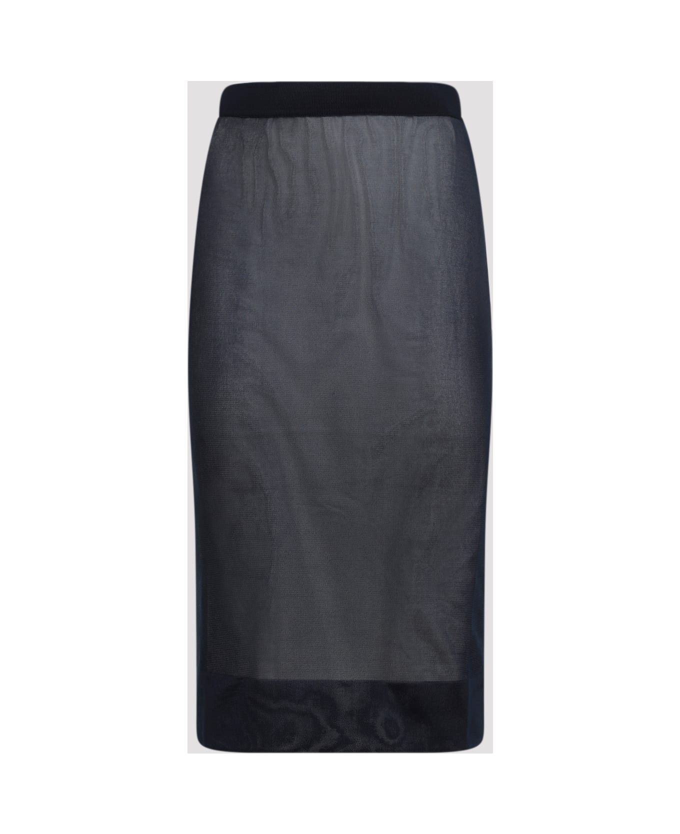 Saint Laurent Paris o1bcso1str0426 Viscose Midi Skirt in Blue Size 30" / US 8 / IT 44 - 2 Thumbnail