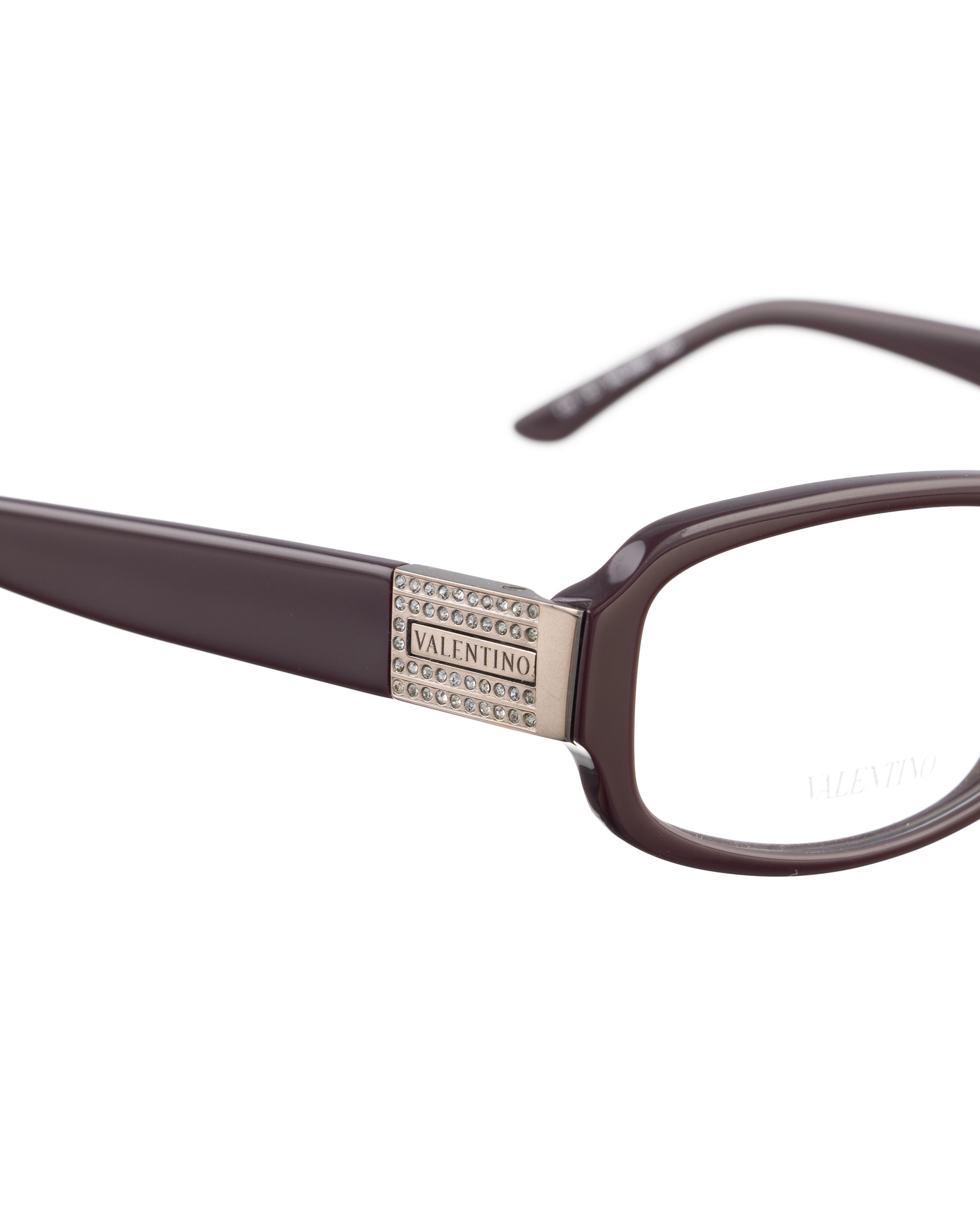 Valentino Valentino 00s Purple Brown Plastic Glasses with Rhinestones Size ONE SIZE - 1 Thumbnail