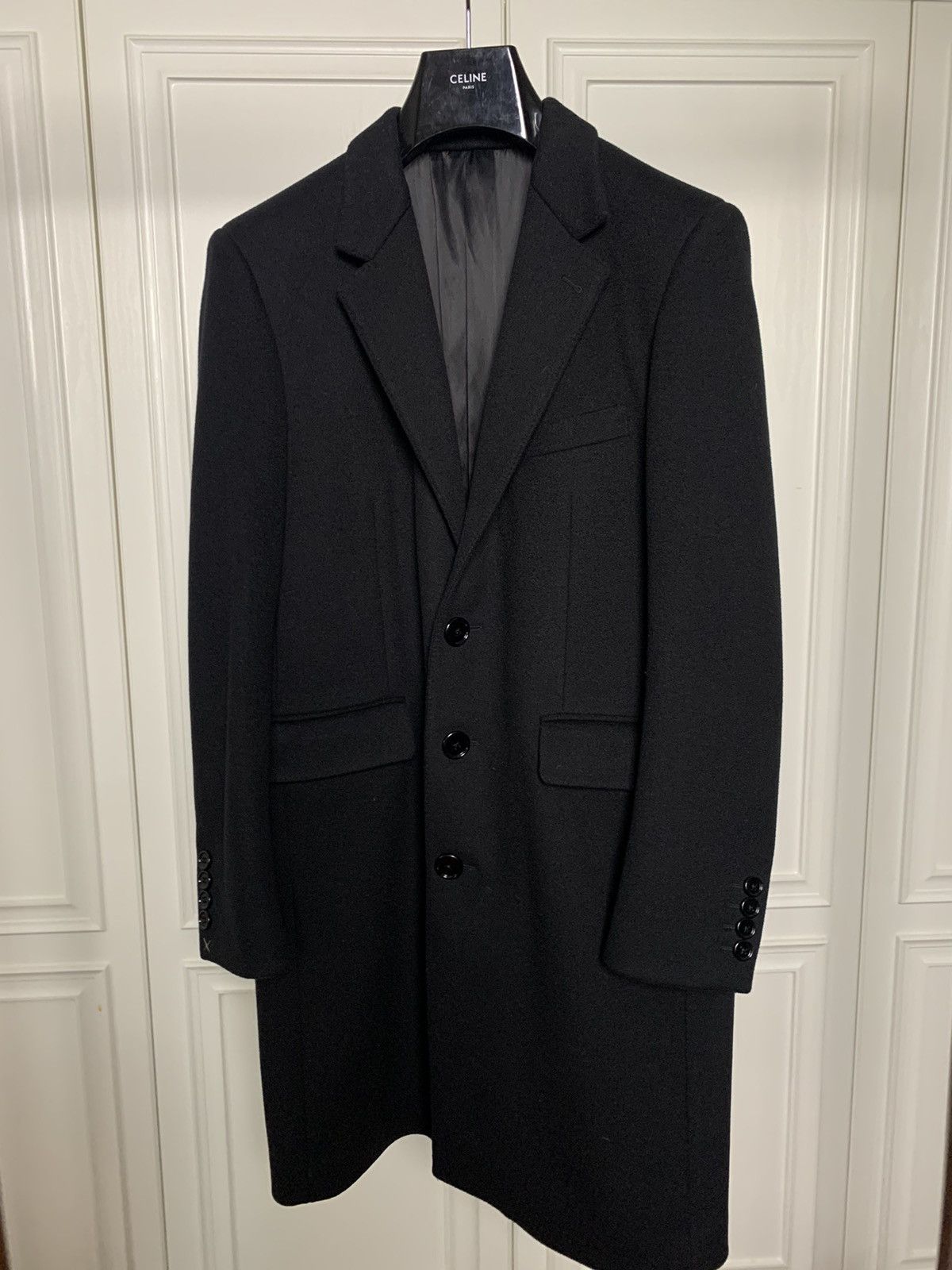 Celine Celine 2019SS Cashmere Black Chesterfield coat Size US M / EU 48-50 / 2 - 2 Thumbnail