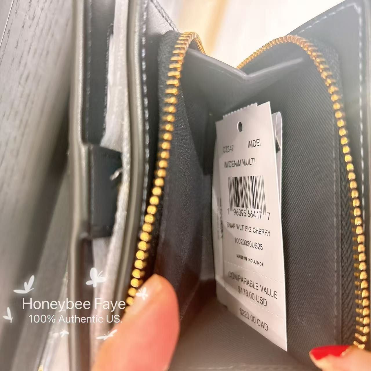 Coach 🍒 Snap Wallet In Signature Canvas With Cherry Print CZ347 Size ONE SIZE - 6 Thumbnail