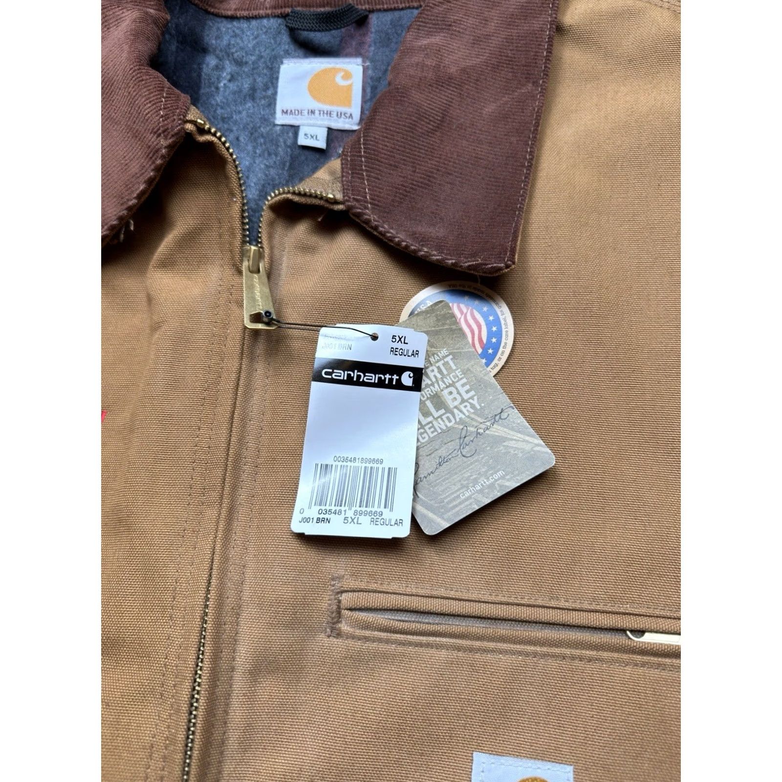 Carhartt VINTAGE Carhartt Jacket Mens 5XL Brown NWT Detroit Blanket Lined J001 BRN USA Workwear Full Zip Size US XXL / EU 58 / 5 - 6 Thumbnail