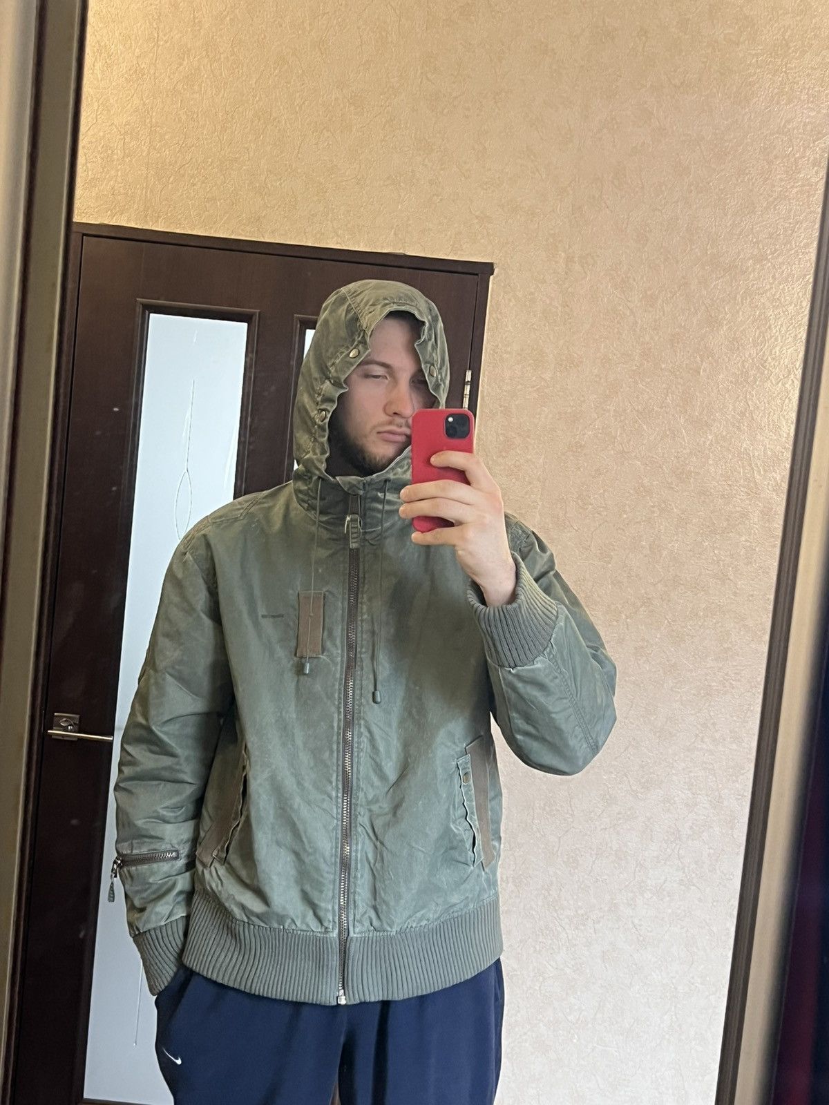 Firetrap × Vintage Vintage Fitetrap Y2K military jacket waxed style green Camo Size US XXL / EU 58 / 5 - 4 Thumbnail