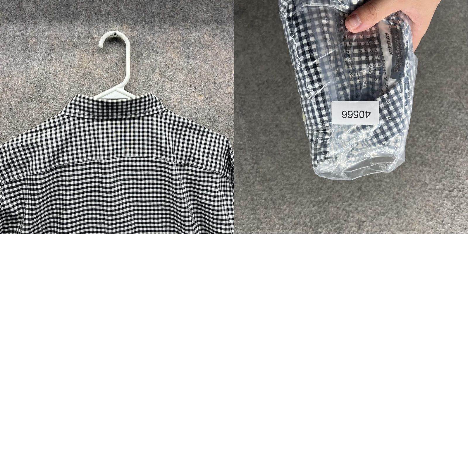 Banana Republic Banana Republic Dress Shirt Mens XL Black Gingham Slim Fit Non Iron Long Sleeve Button-Down Collar Shirt Womens? Size 46R - 8 Thumbnail