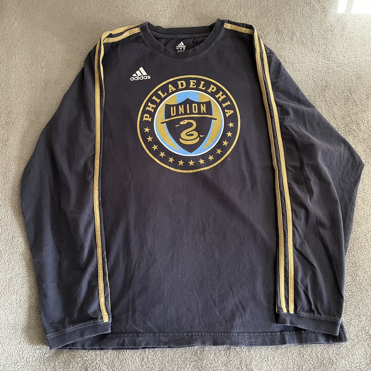 Adidas Adidas Philadelphia Union Three Stripe Long Sleeve T-Shirt Size US L / EU 52-54 / 3 - 7 Thumbnail