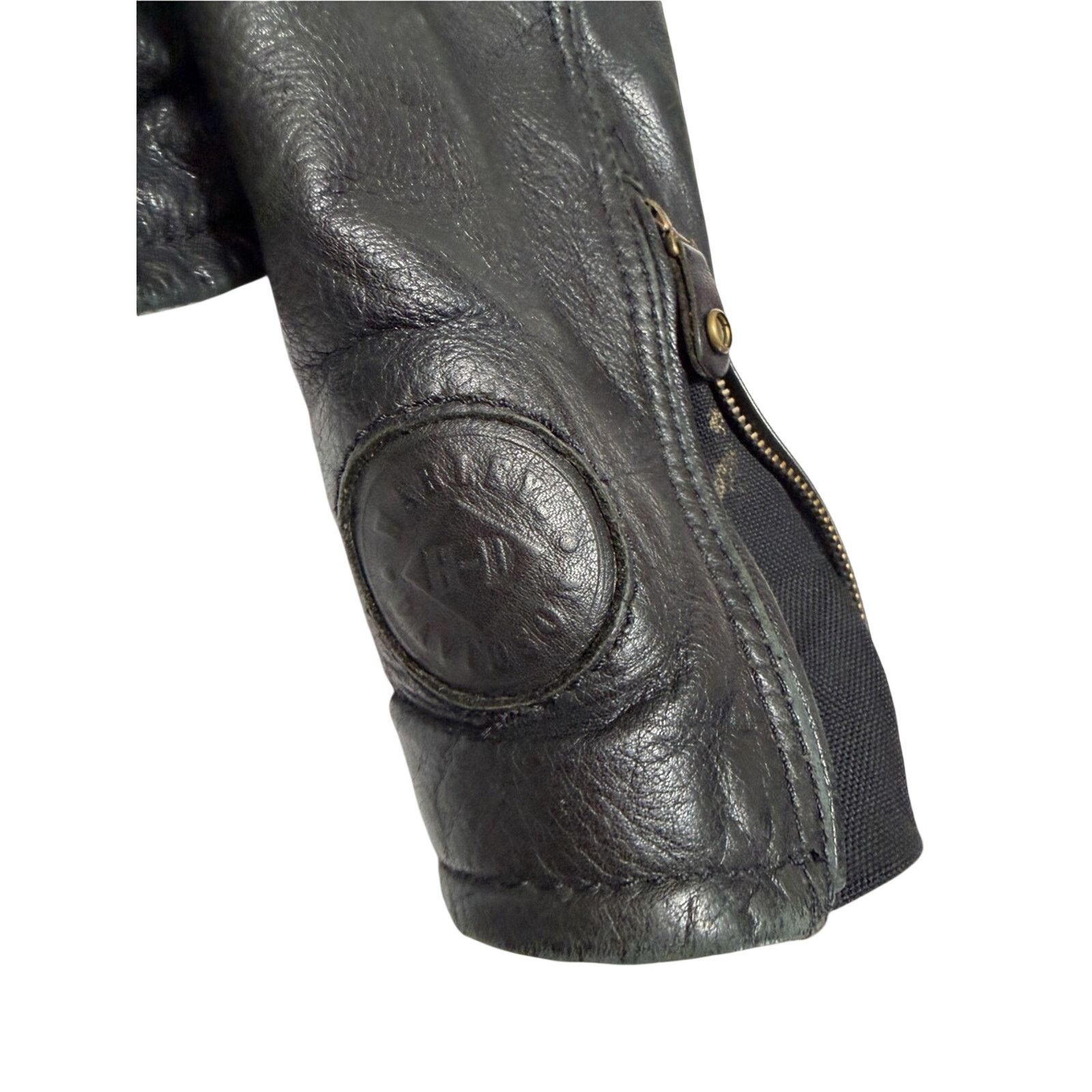 Harley Davidson Vintage Harley Davidson Men’s Stitched Flame Leather Jacket Size US L / EU 52-54 / 3 - 6 Thumbnail