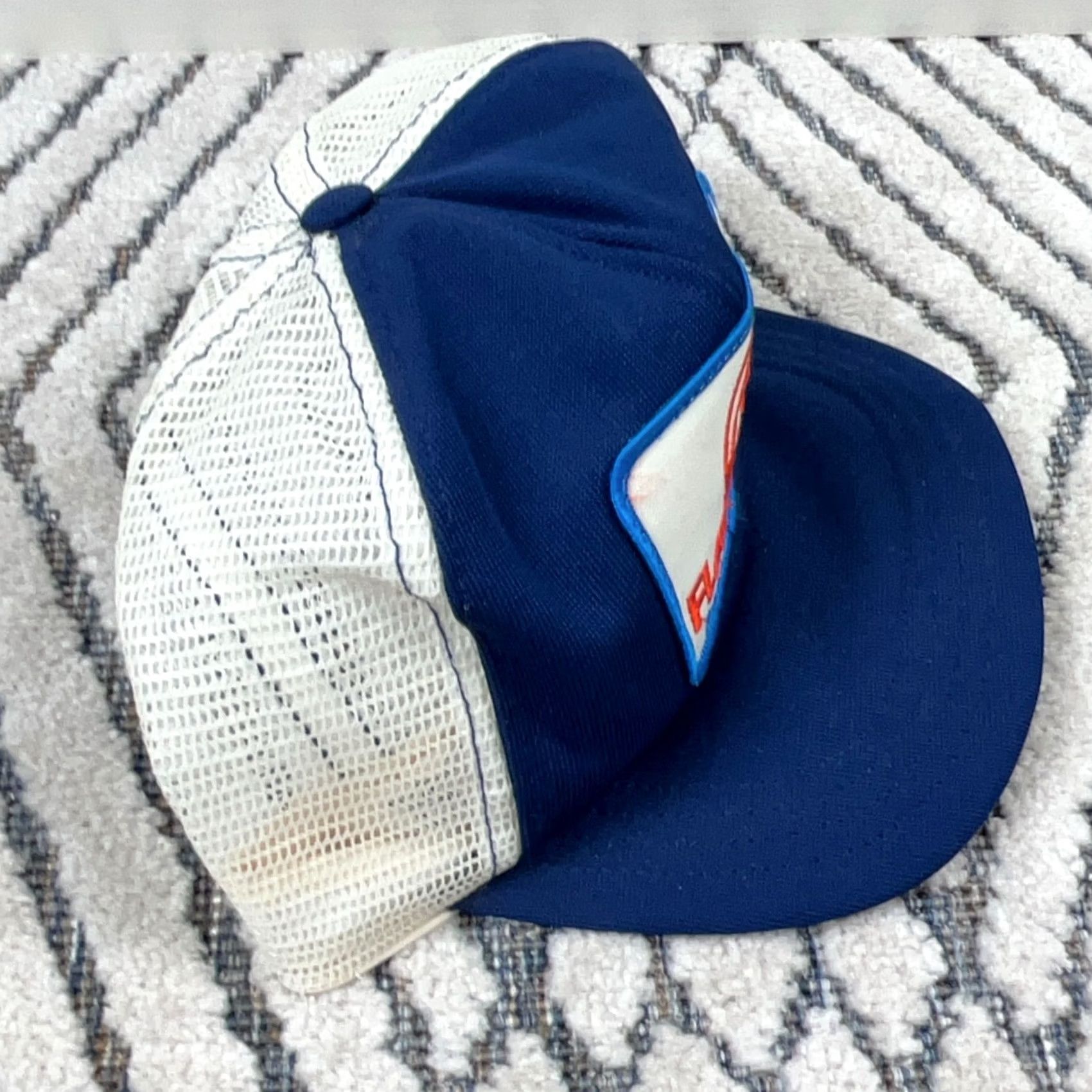 Vintage VINTAGE Riverside Trucker Hat Cap Blue USA 80s 90s Patch Flav O Rich Dairy Farm Mens Size ONE SIZE - 4 Thumbnail