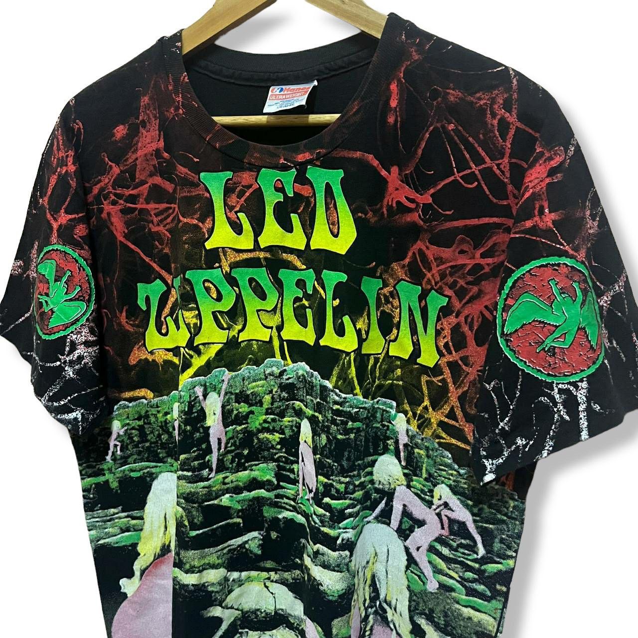 Band Tees × Led Zeppelin × Vintage Vintage 1992 Led Zeppelin Houses of the Holy All Over Print Size US L / EU 52-54 / 3 - 3 Thumbnail