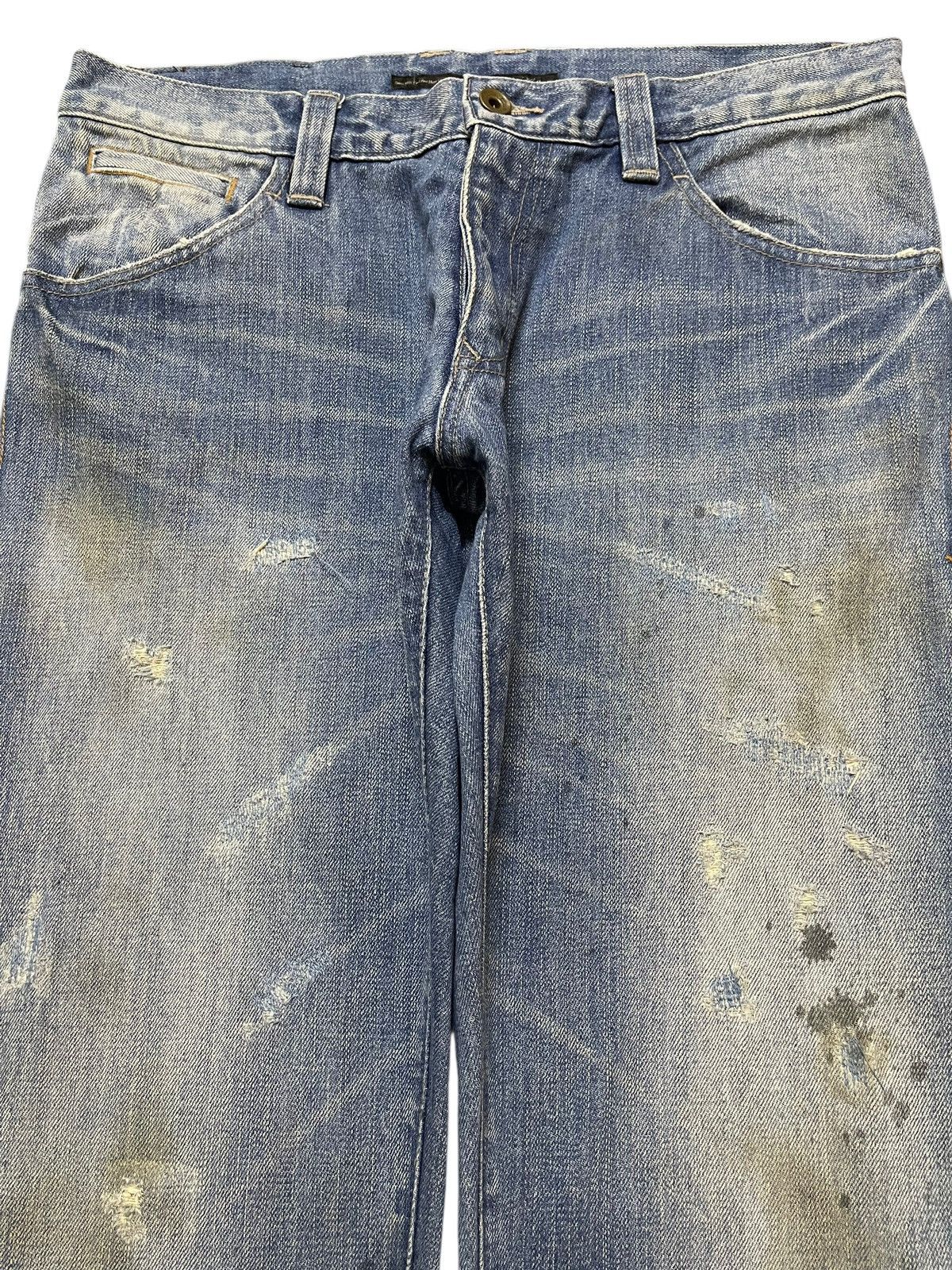 Issey Miyake Vintage Japan Tete Homme Mud Faded Wash Style Jeans Size US 34 / EU 50 - 3 Thumbnail