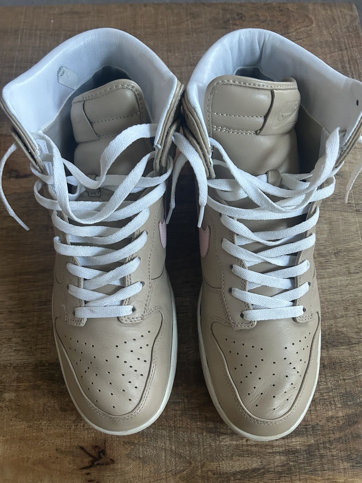 Nike Nike dunk high vachetta tan pink 2013 leather sneaker Size US 12 / EU 45 - 3 Thumbnail