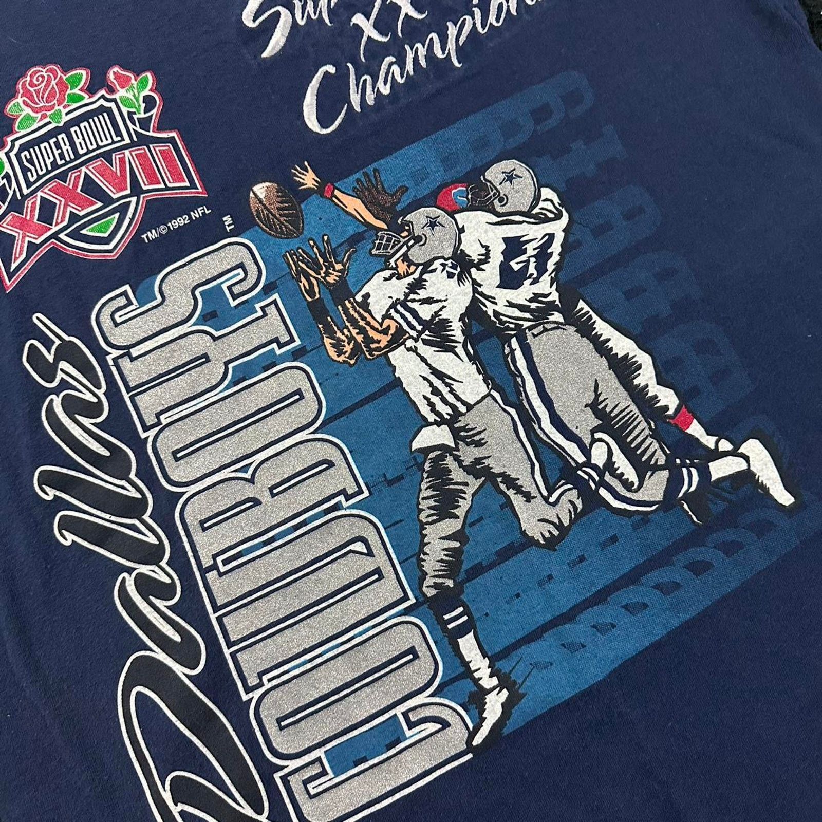 Nutmeg Vintage 1992 Nutmeg Dallas Cowboys Graphic T-Shirt - L Size US L / EU 52-54 / 3 - 2 Thumbnail