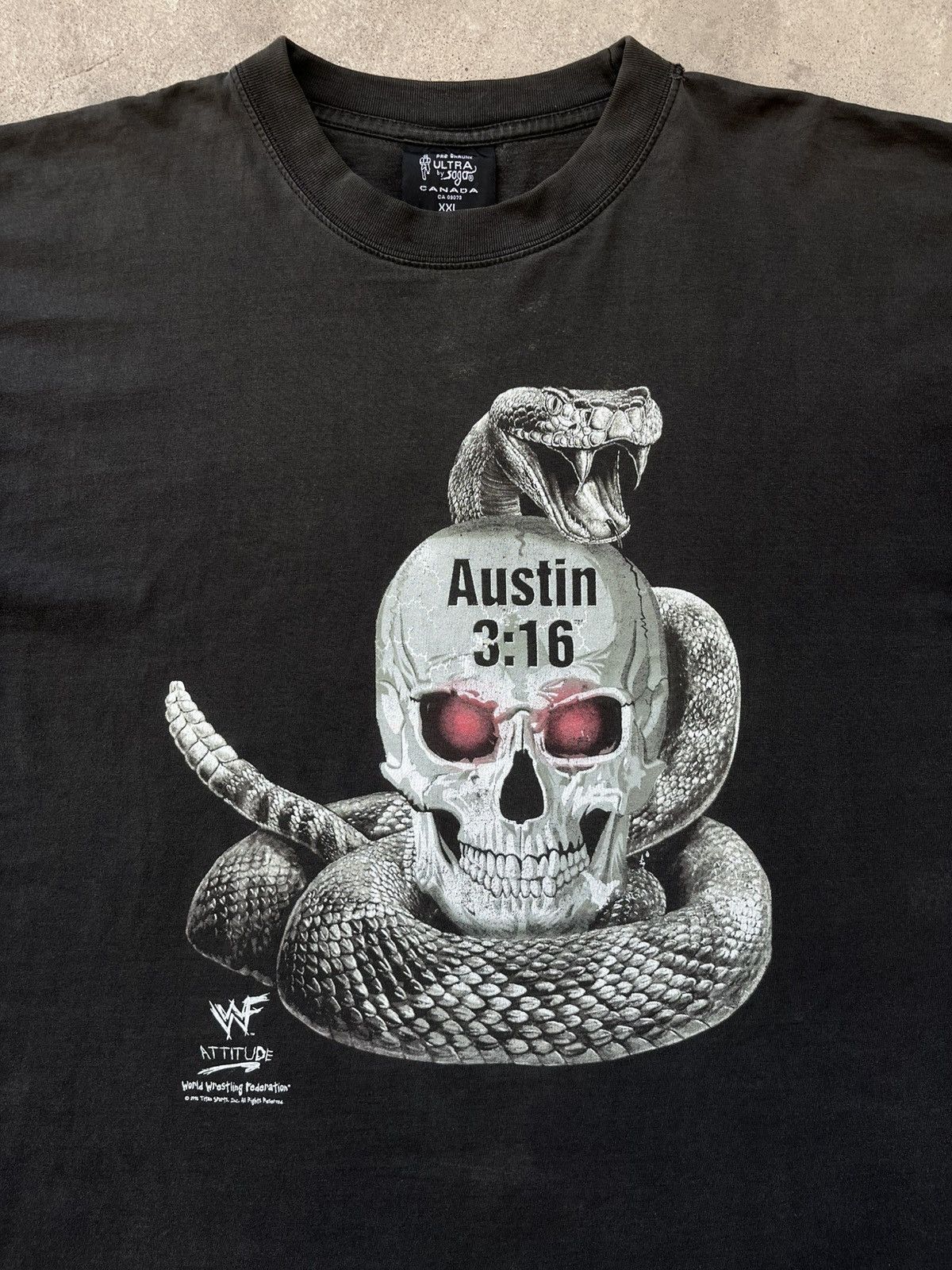 WWF 1998 Stone Cold Steve Austin Rattlesnake Skull Size US XXL / EU 58 / 5 - 2 Thumbnail