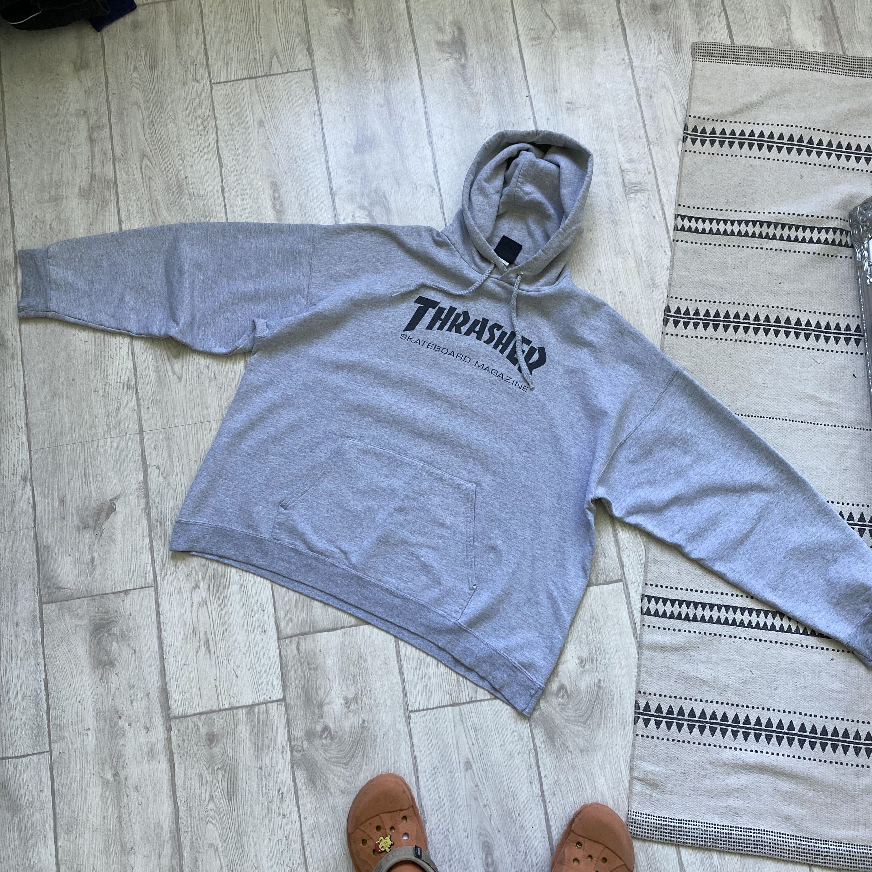 Thrasher 🛹 Vintage Thrasher boxy hoodie center logo Distressed Size US XL / EU 56 / 4 - 12 Thumbnail