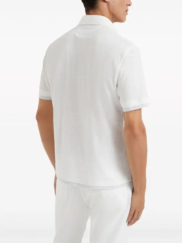 Brunello Cucinelli o1la1rc1a0425 Polo T-Shirt in White Size US M / EU 48-50 / 2 - 3 Thumbnail