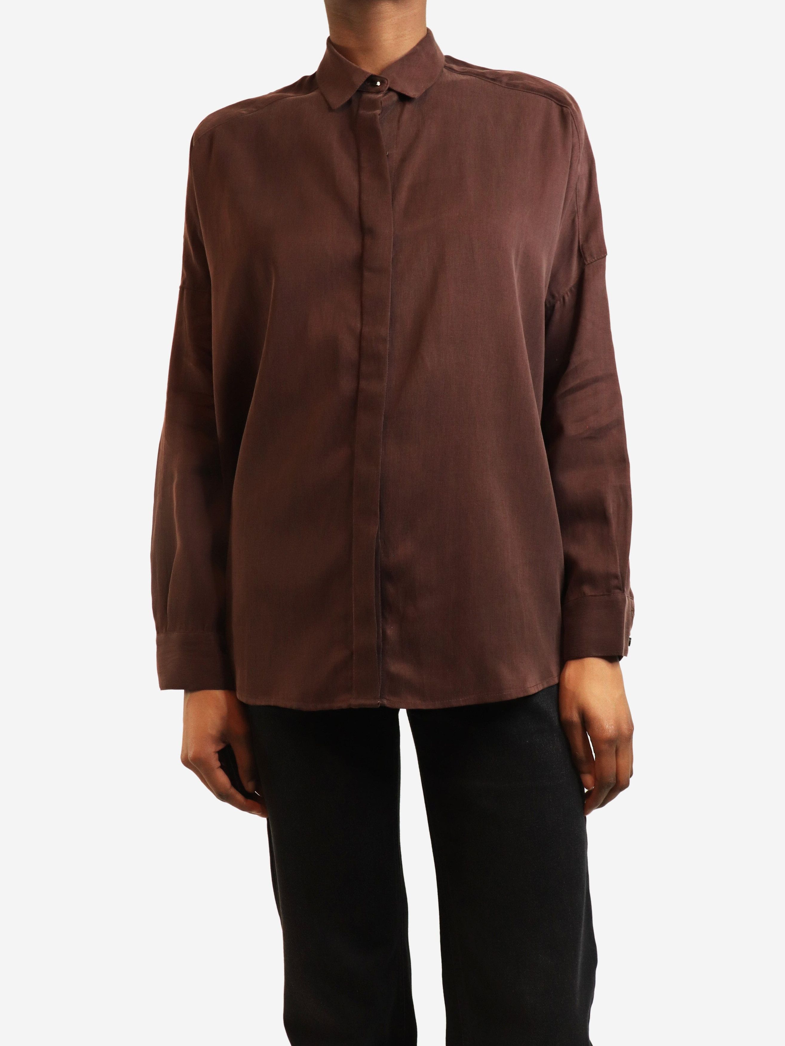 Other Brown satin shirt - XS Size XS / US 0-2 / IT 36-38 - 1 Thumbnail