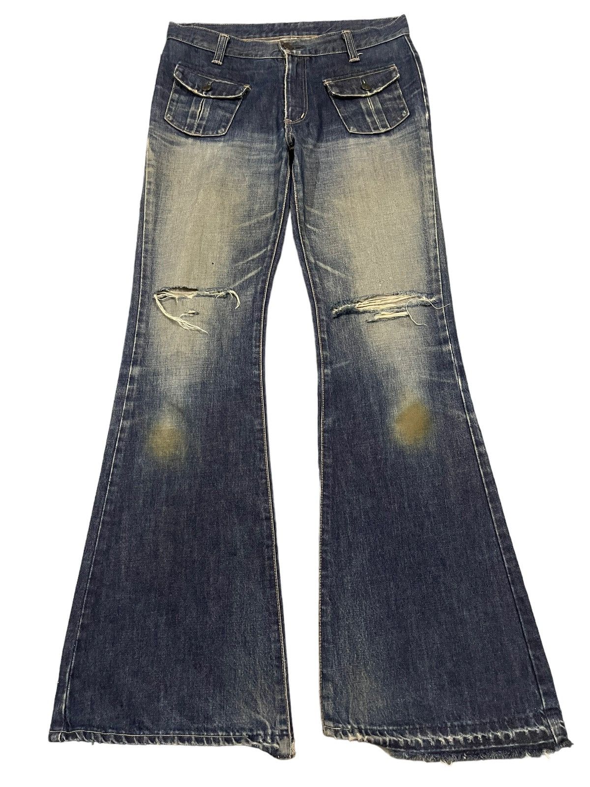 Edwin Vintage Edwin Bush Pant Distressed Bell Bottom Flare Jeans Size US 32 / EU 48 - 1 Thumbnail