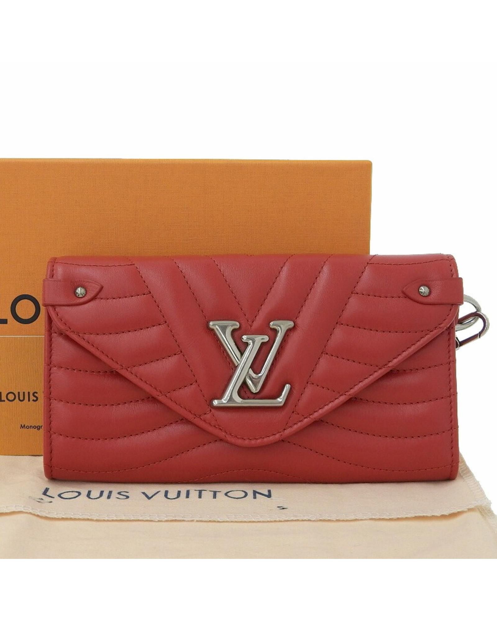 image of Luxury Designer Embossed Leather Wallet By Louis Vuitton in Red, Women's