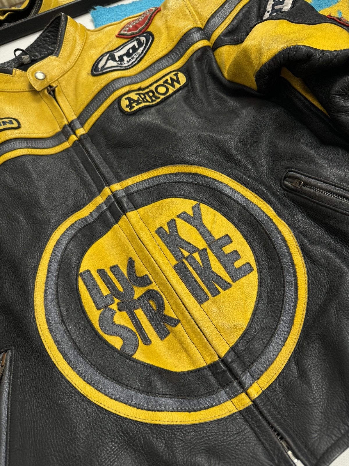 Vintage Vintage Lucky Strike Racing Leather Jacket Size US L / EU 52-54 / 3 - 5 Thumbnail