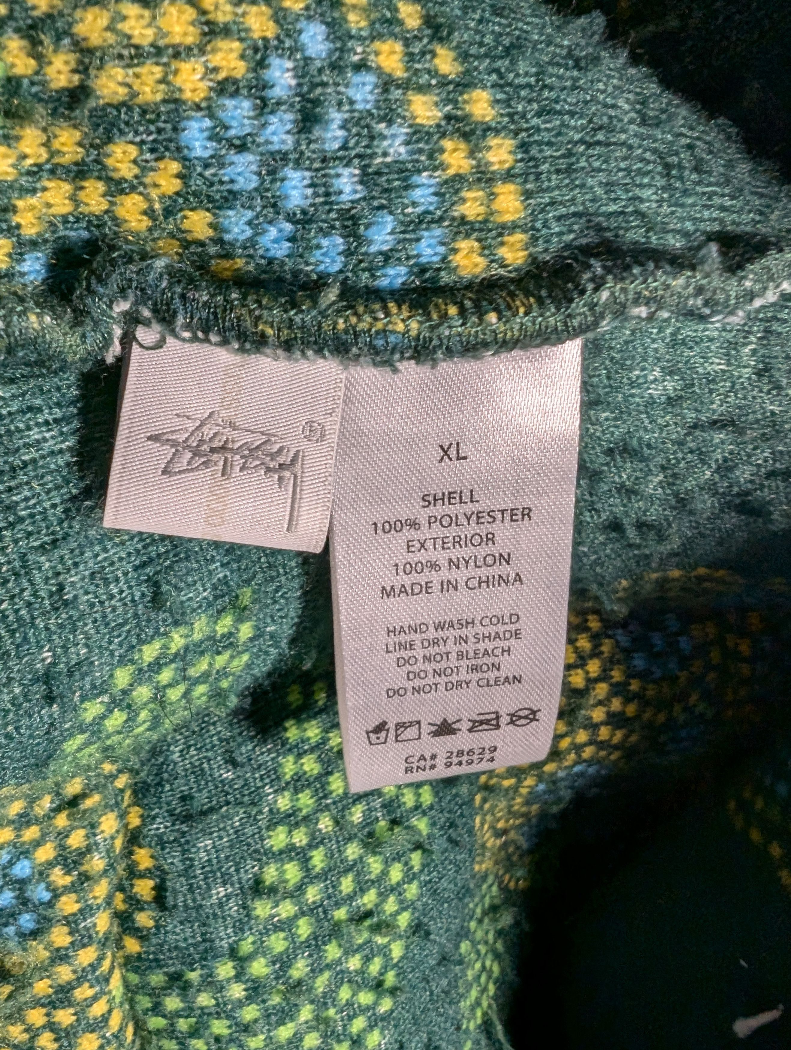 Stussy Stussy Floral Mock Neck Sherpa Fleece Jacket - Green XL Size US XL / EU 56 / 4 - 6 Thumbnail