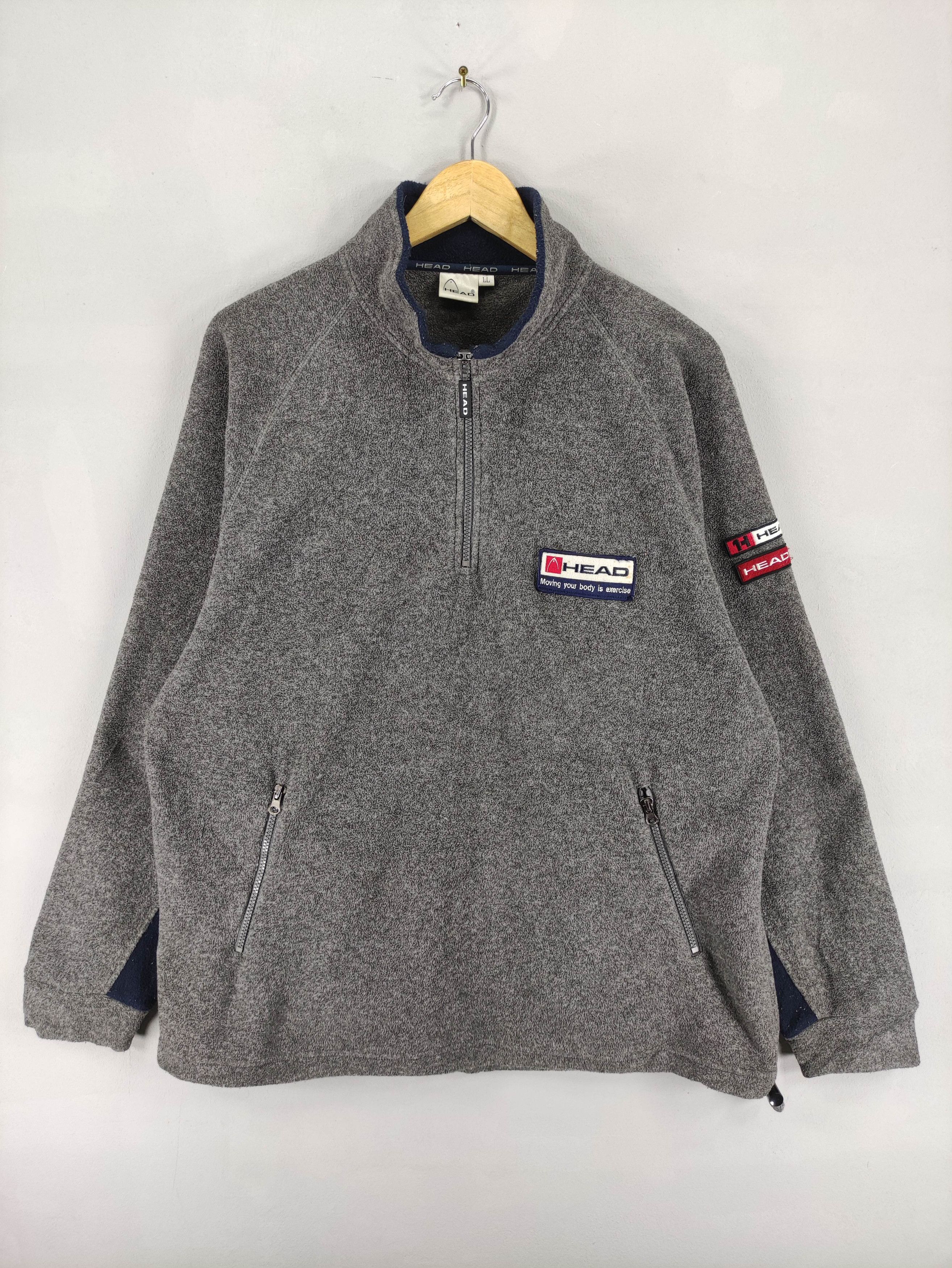 Japanese Brand Vintage Head Half Zipper Fleece Sweater Jumper Size US L / EU 52-54 / 3 - 1 Thumbnail