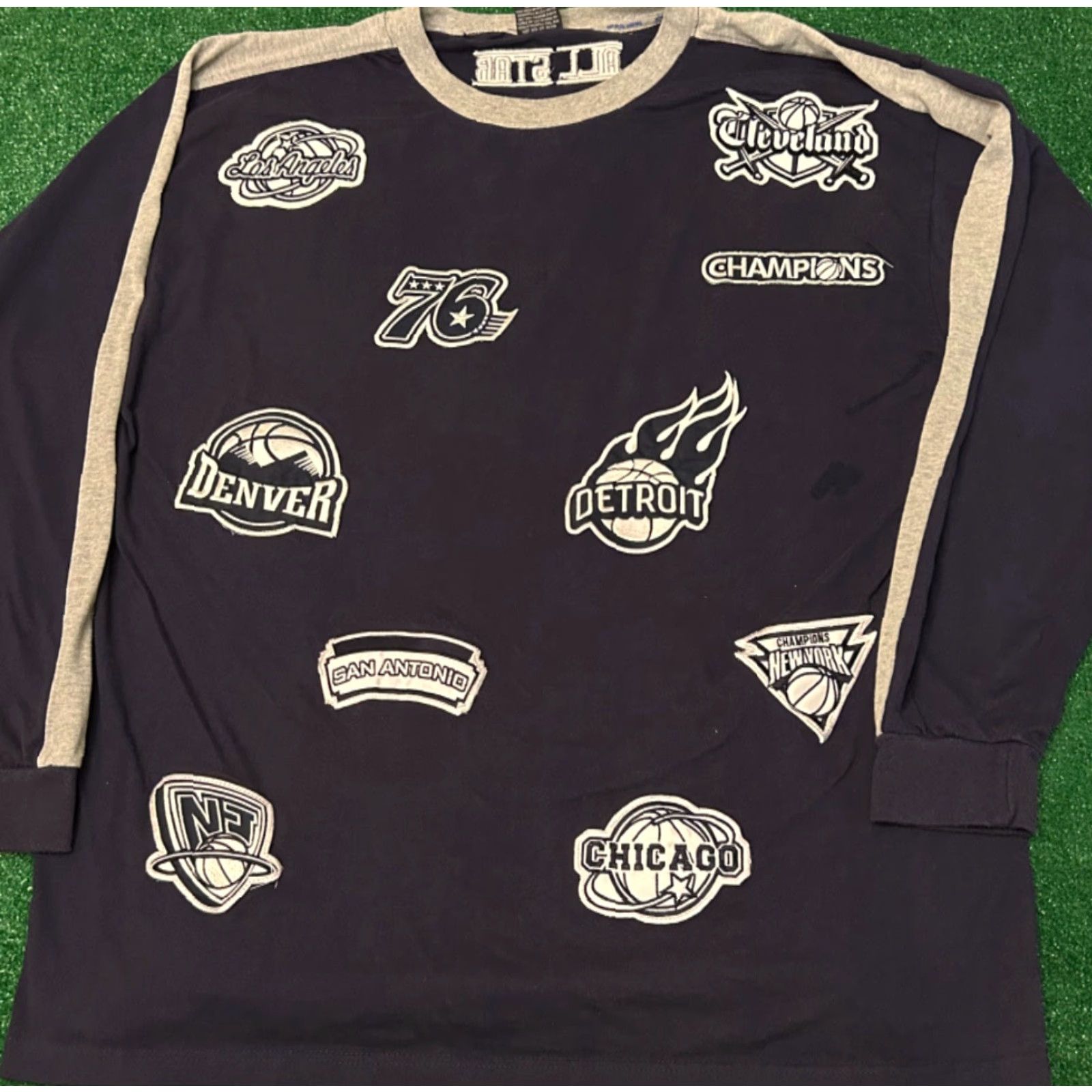 NBA VINTAGE 90s Y2K All Star Logos NBA Basketball 2000s Hip Hop Longsleeve Shirt 2XL Blue Mens Size US XXL / EU 58 / 5 - 4 Thumbnail
