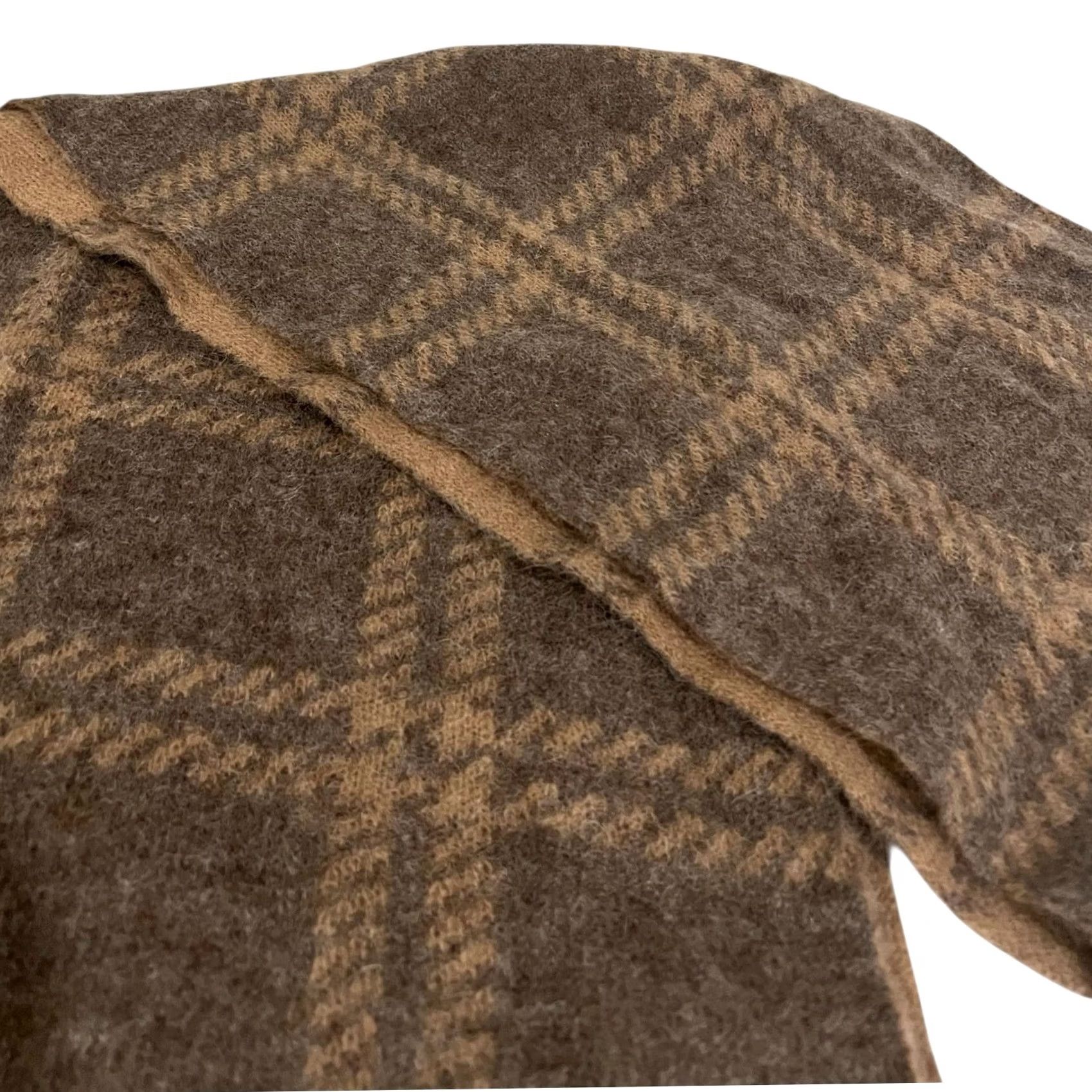 Everlane Everlane Alpaca Blend Plaid Winter Scarf Tan Brown Soft Cozy Warm 80x15” Womens Scarf Size ONE SIZE - 5 Thumbnail