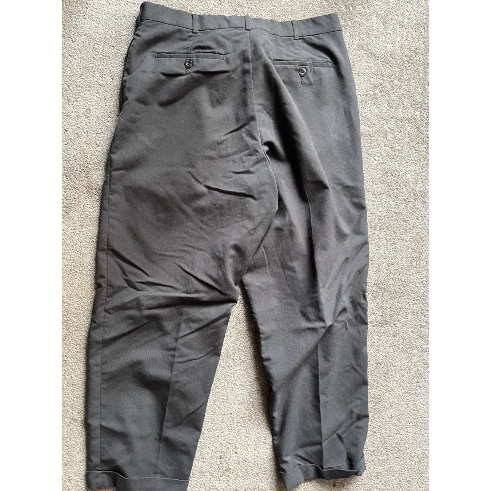 Perry Ellis Perry Ellis Portfolio Pleated Front Dress Pant Size 36x29 Gray Polyester Men's Pants Straight Leg Business Casual Formal 36 Regular Cuffed Size US 36 / EU 52 - 3 Thumbnail