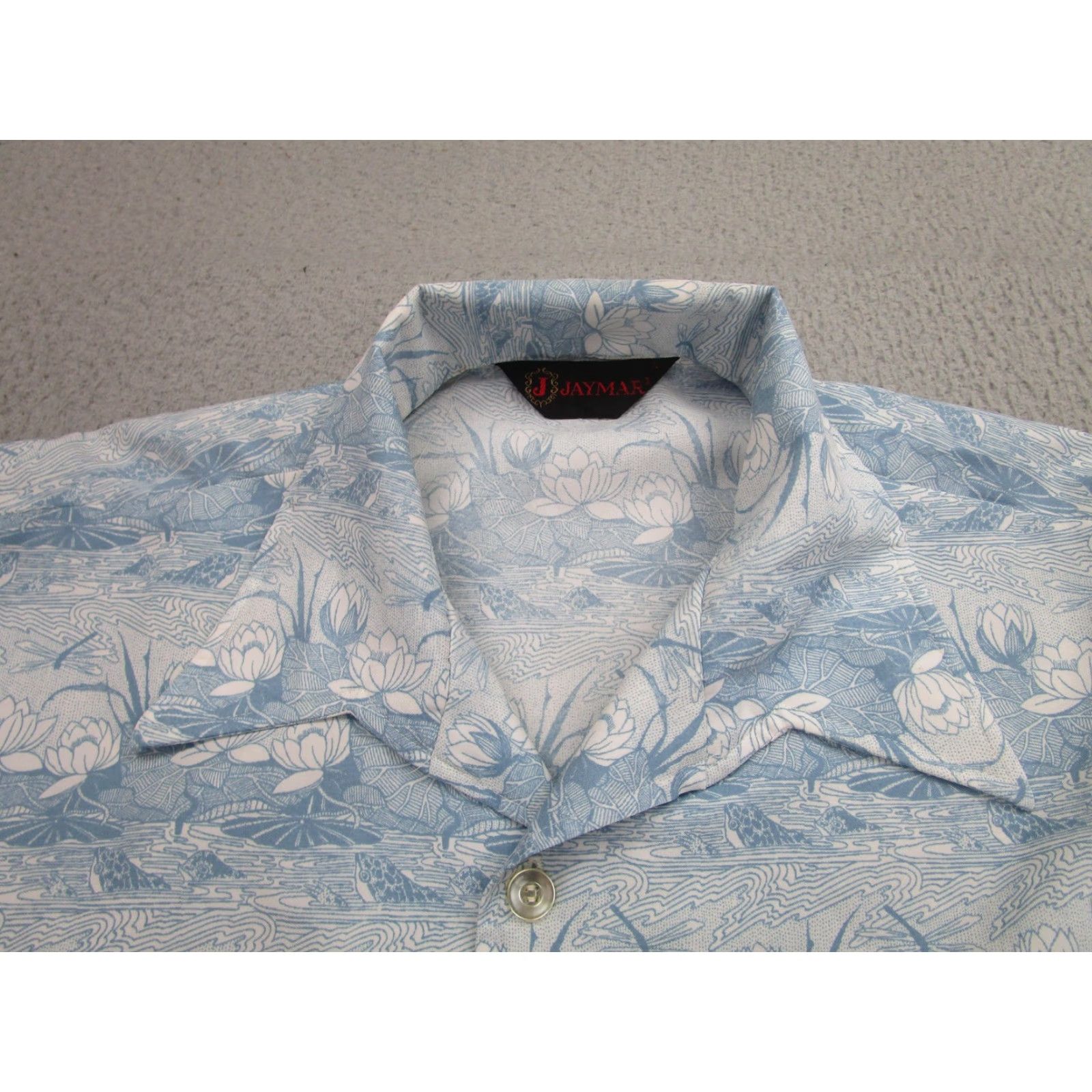 Vintage VINTAGE Jaymar Shirt Men Large Blue Floral Button-Front 70s Long Sleeve 1970s Size US L / EU 52-54 / 3 - 6 Thumbnail