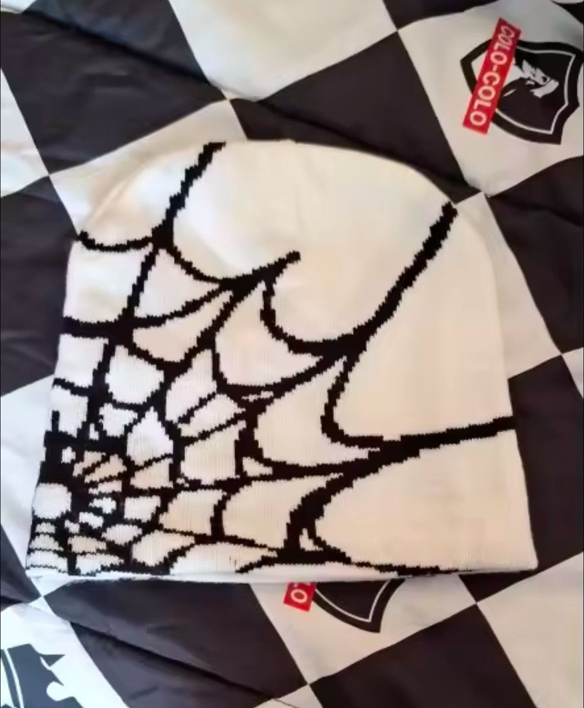 Japanese Brand × Vintage Y2K Japan Spider Web Beanie White Size ONE SIZE - 1 Thumbnail