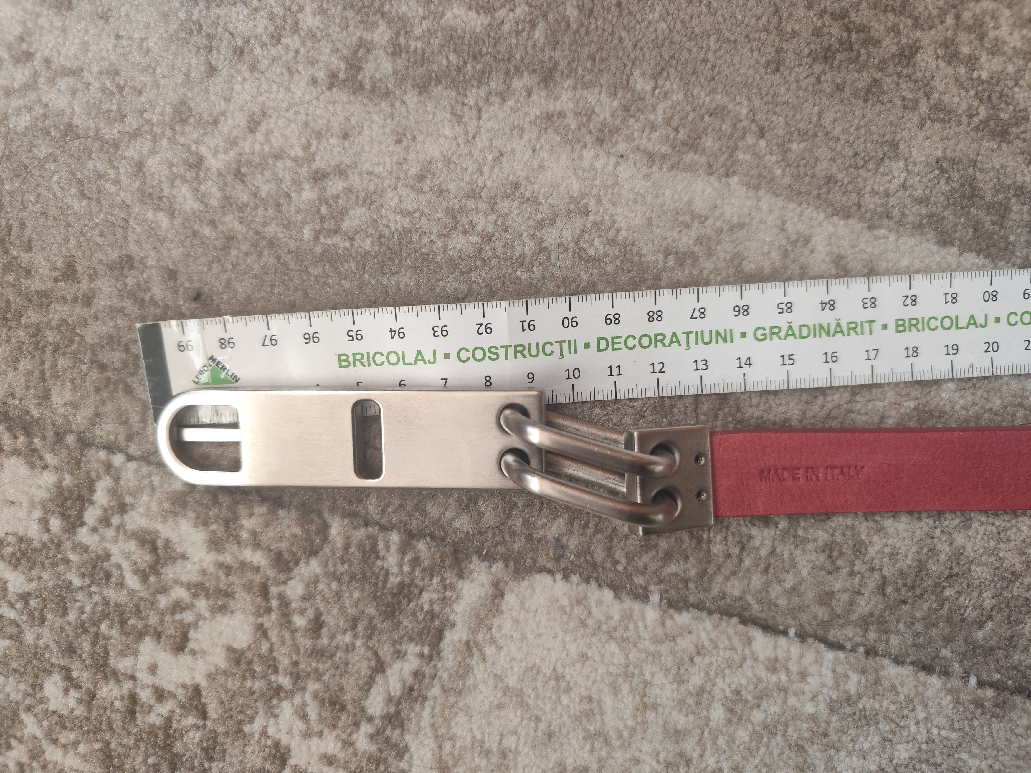 Rick Owens geth chain tongue leather red belt
