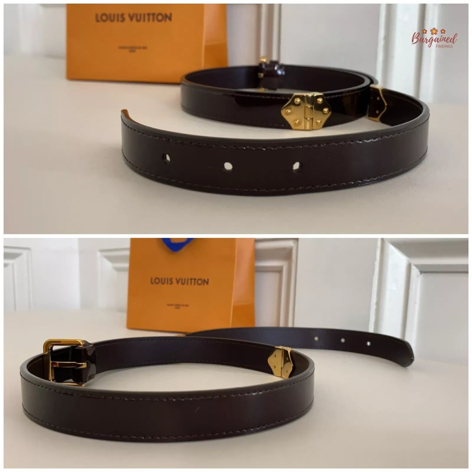 Louis Vuitton Louis Vuitton Amaranto Monogram Vernis Leather Gold Belt Size ONE SIZE - 6 Thumbnail