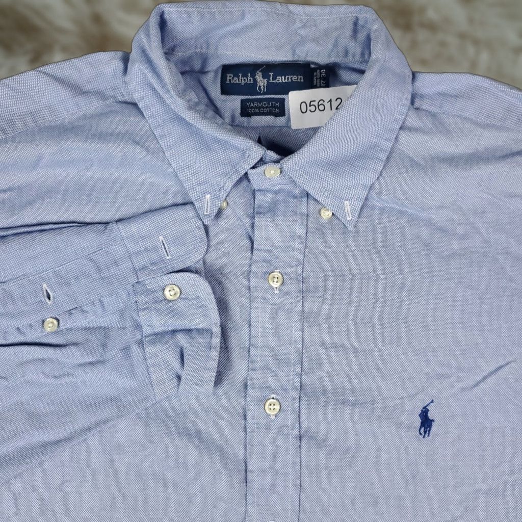 Ralph Lauren Ralph Lauren Dress Shirt Mens Size 17 Blue Long Sleeve Button-Up Cotton Size 46R - 1 Thumbnail