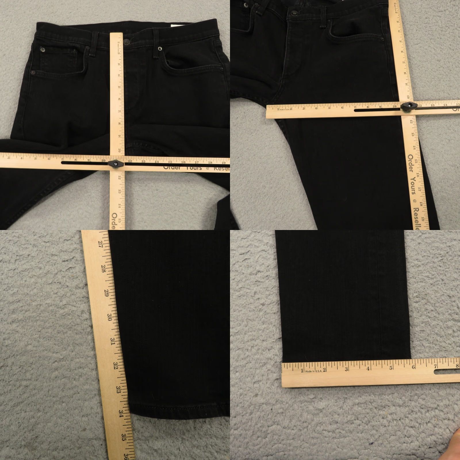 Rag & Bone Rag & bone Jeans Mens 34x34 Slim Black Made in USA Denim Stretch Straight 5-Pocket USA 90s? no decades not provided. Size US 34 / EU 50 - 9 Thumbnail