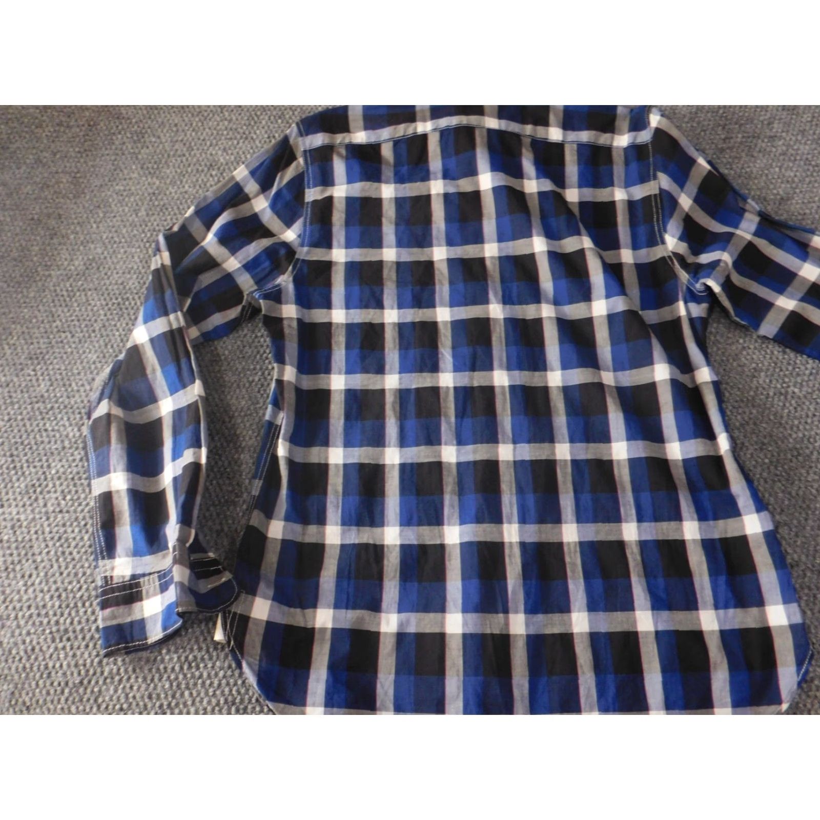 Gap Gap Mens Shirt Medium Blue Button-Up Classic Plaid Knit Cotton Regular Slimming Size US M / EU 48-50 / 2 - 7 Thumbnail