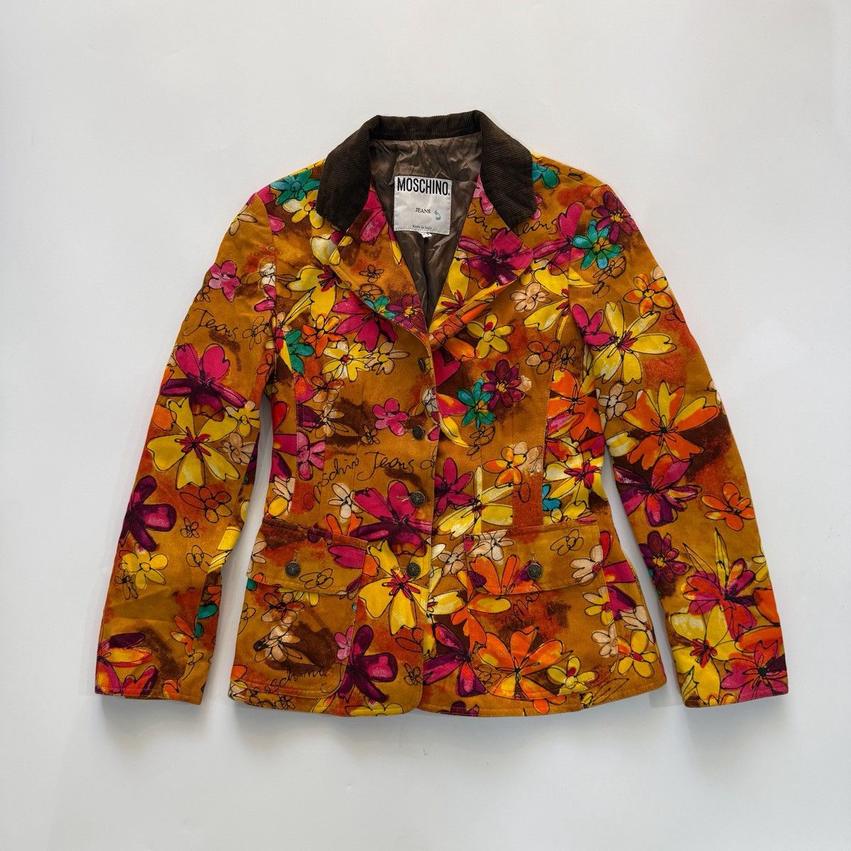 Moschino Iconic Vintage Moschino Jeans Velvet Floral Blazer Size S / US 4 / IT 40 - 1 Thumbnail
