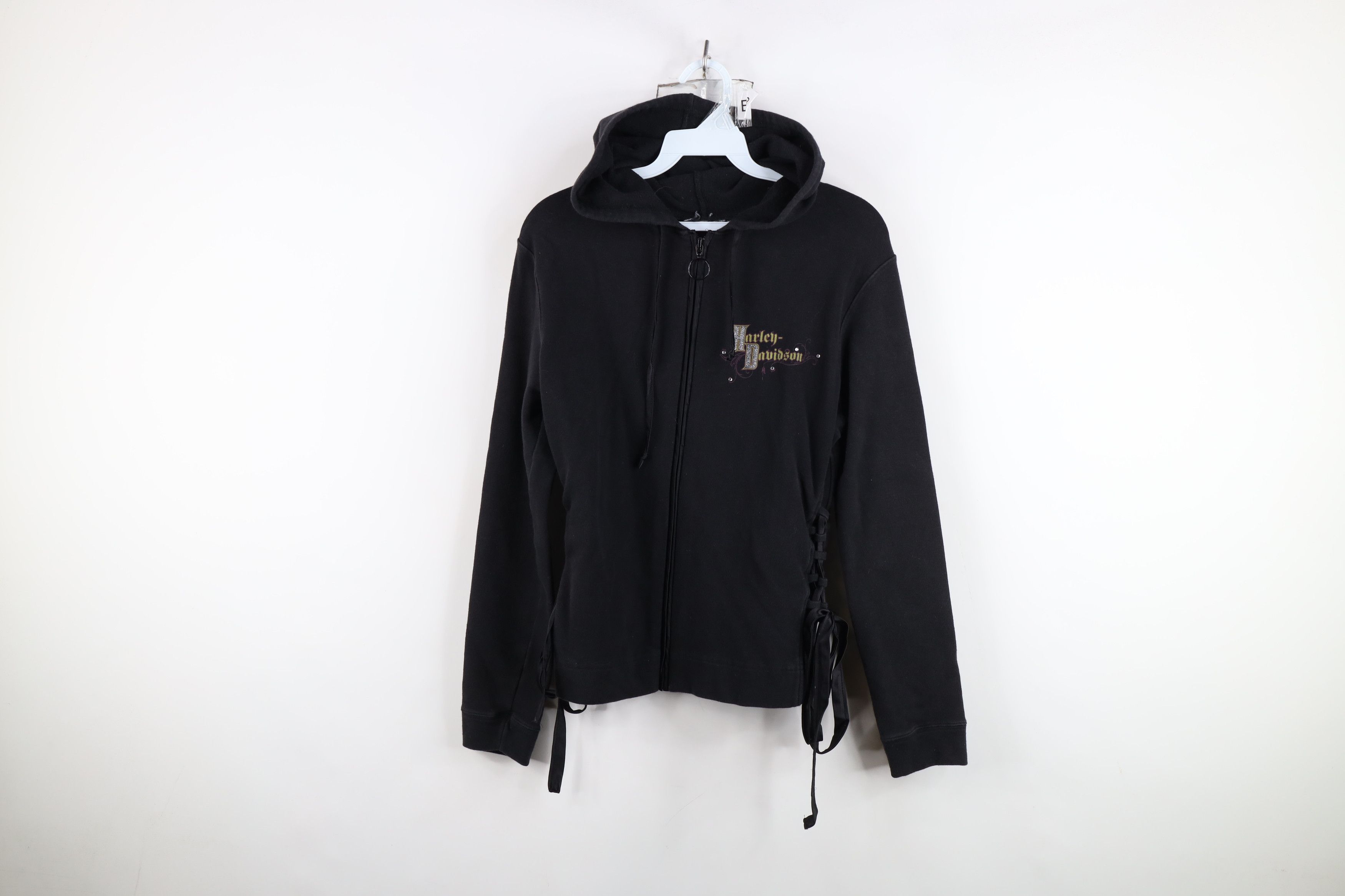 Harley Davidson Vintage Harley Davidson Sequin Tribal Tie Full Zip Hoodie Size S / US 4 / IT 40 - 1 Thumbnail